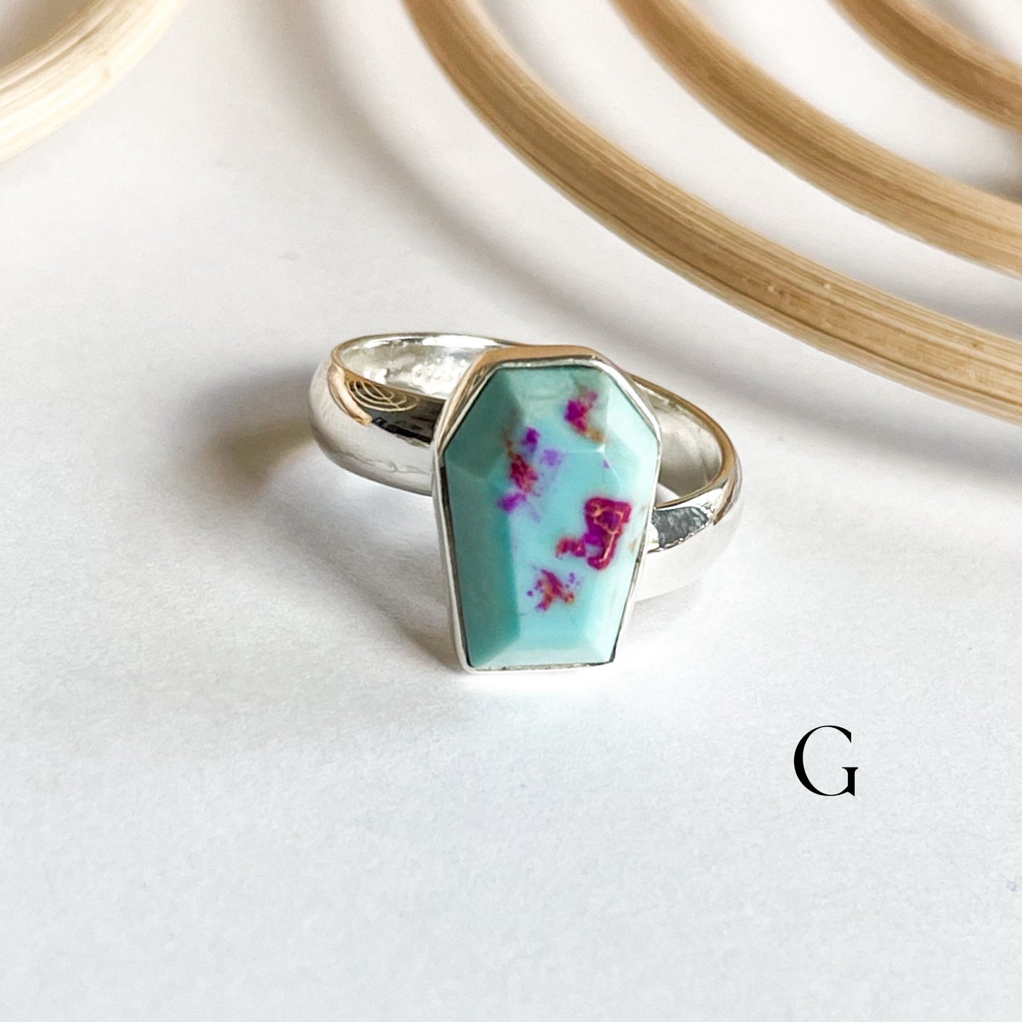 Tie Dye Purple & Blue Jasper Ring - Solid Sterling Silver