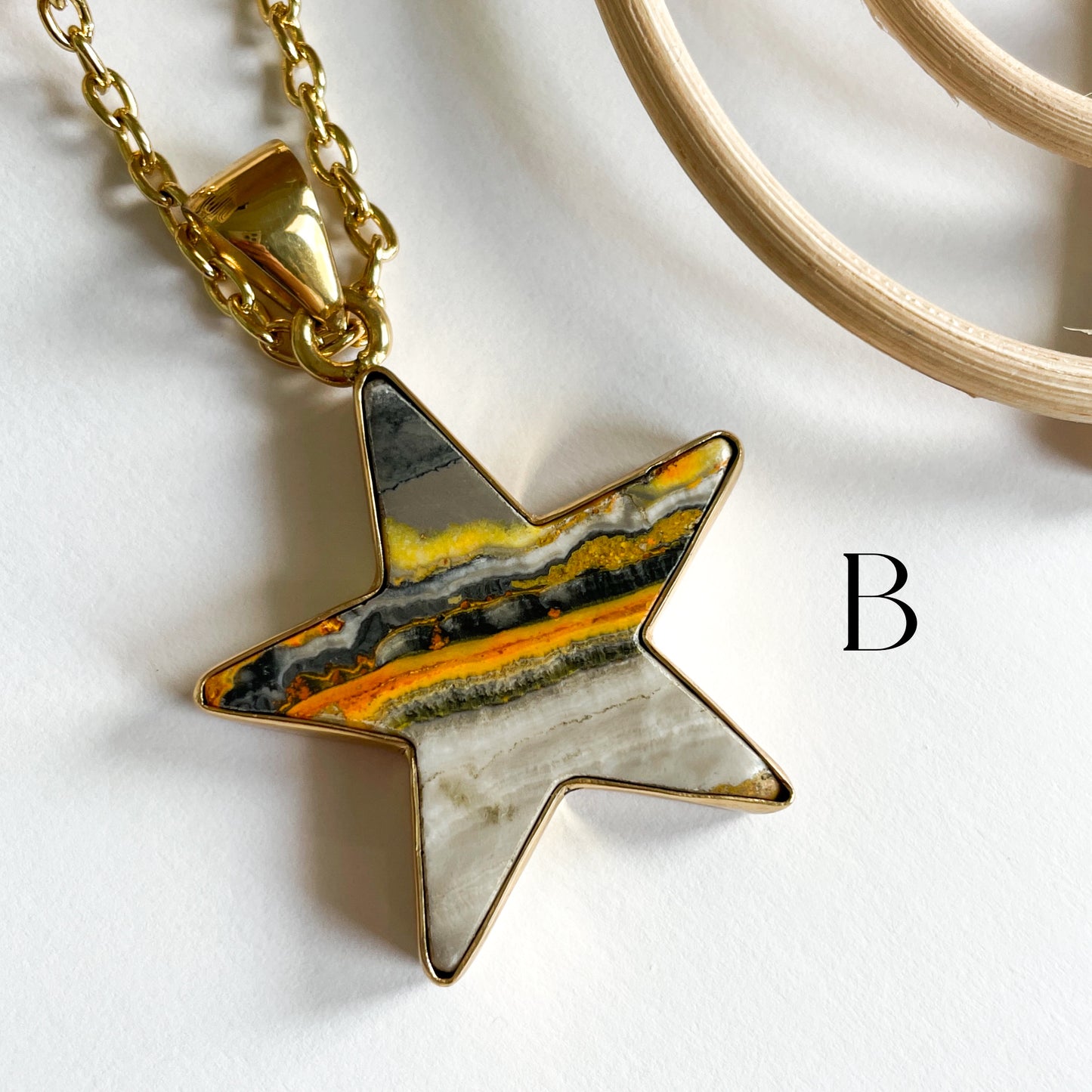 Bumblebee Jasper Star Pendant - Alchemia