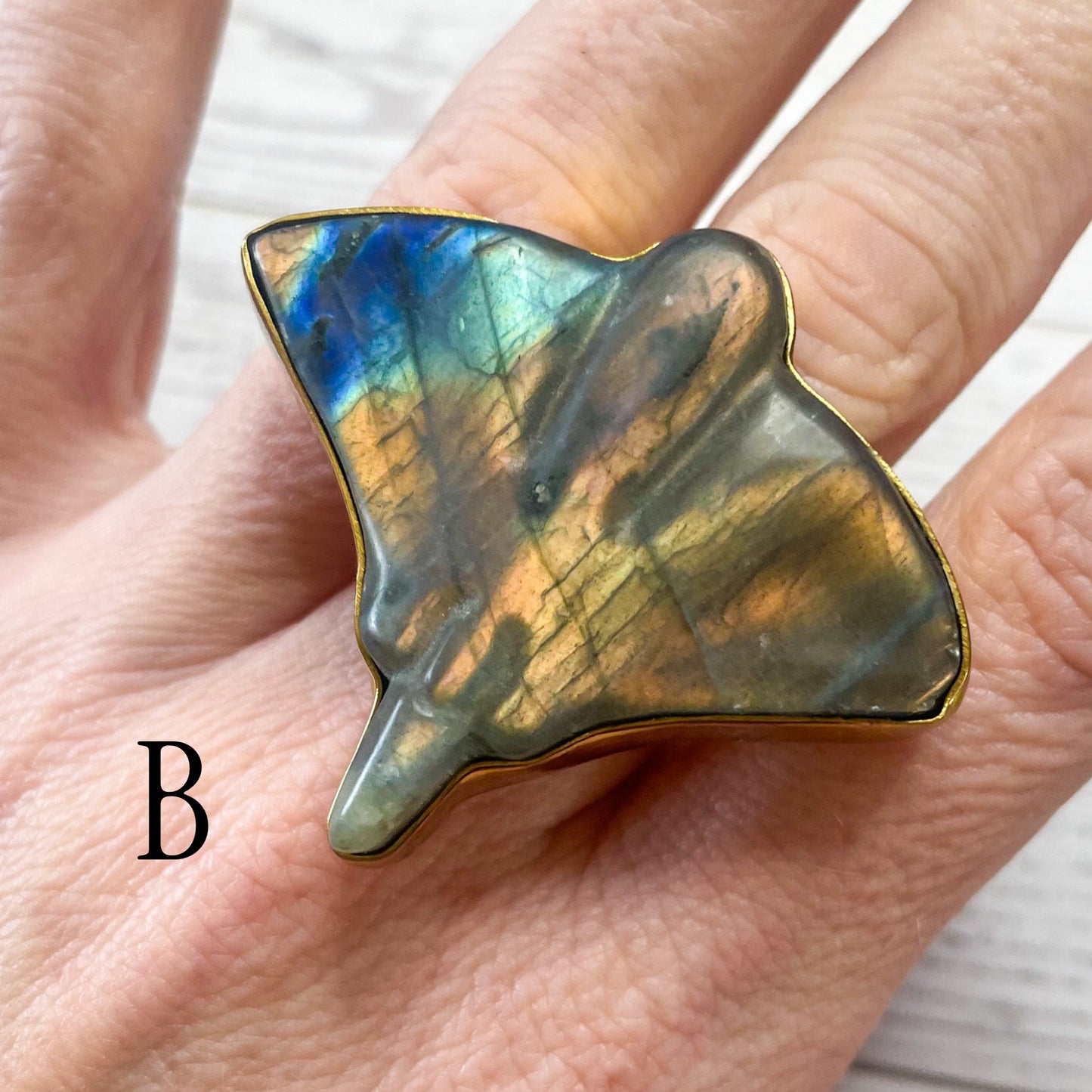 Labradorite Sting Ray Ring or Pendant - Alchemia