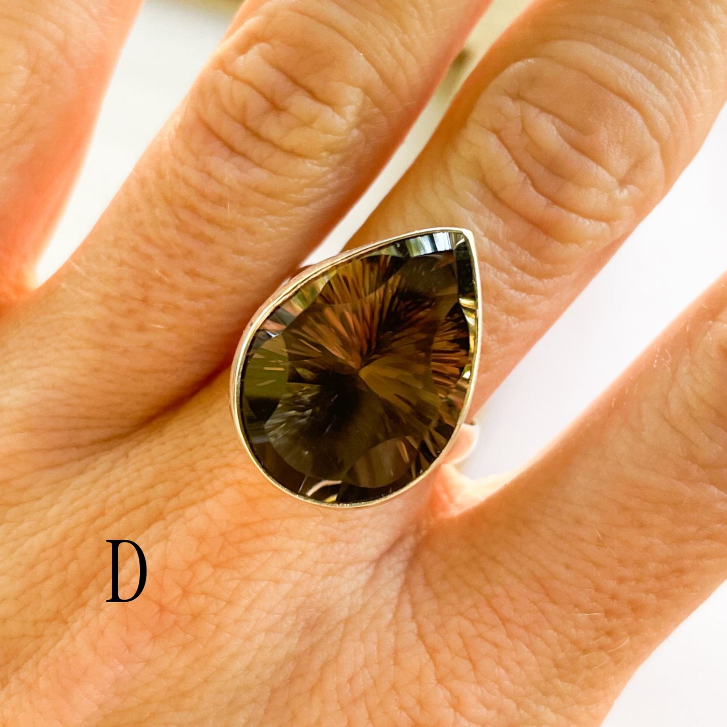 Statement Smokey Ring - Solid Sterling Silver