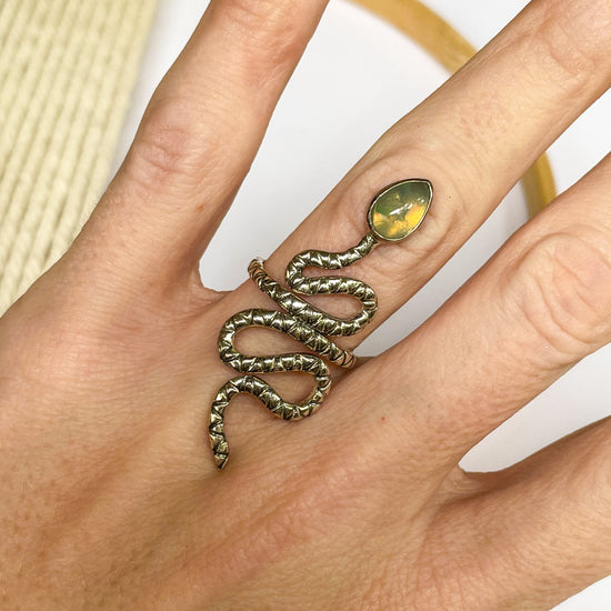 Ethiopian Opal Snake Crawler Ring - SSS