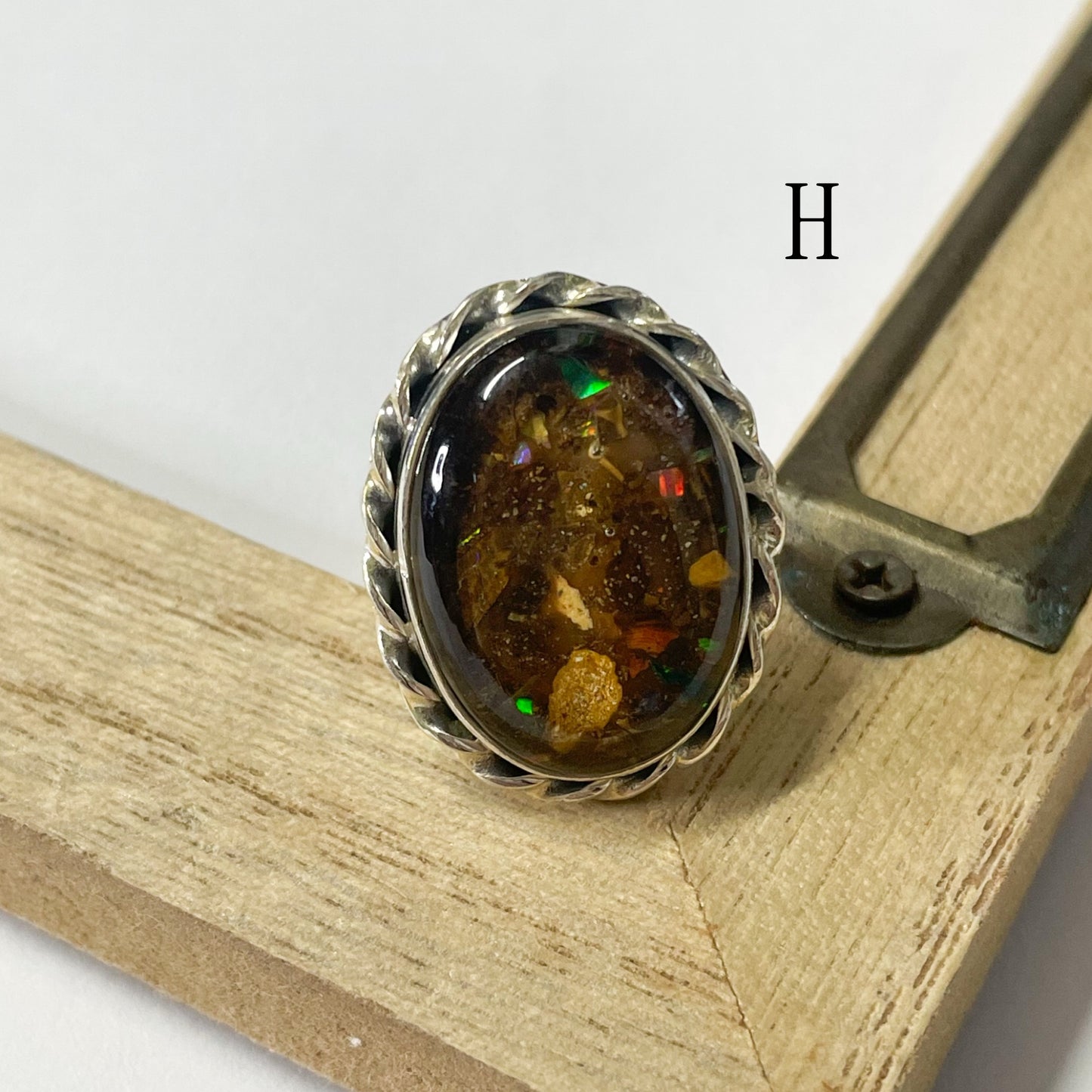 Boulder Opal Composite Ring & Pendant - Solid Sterling Silver