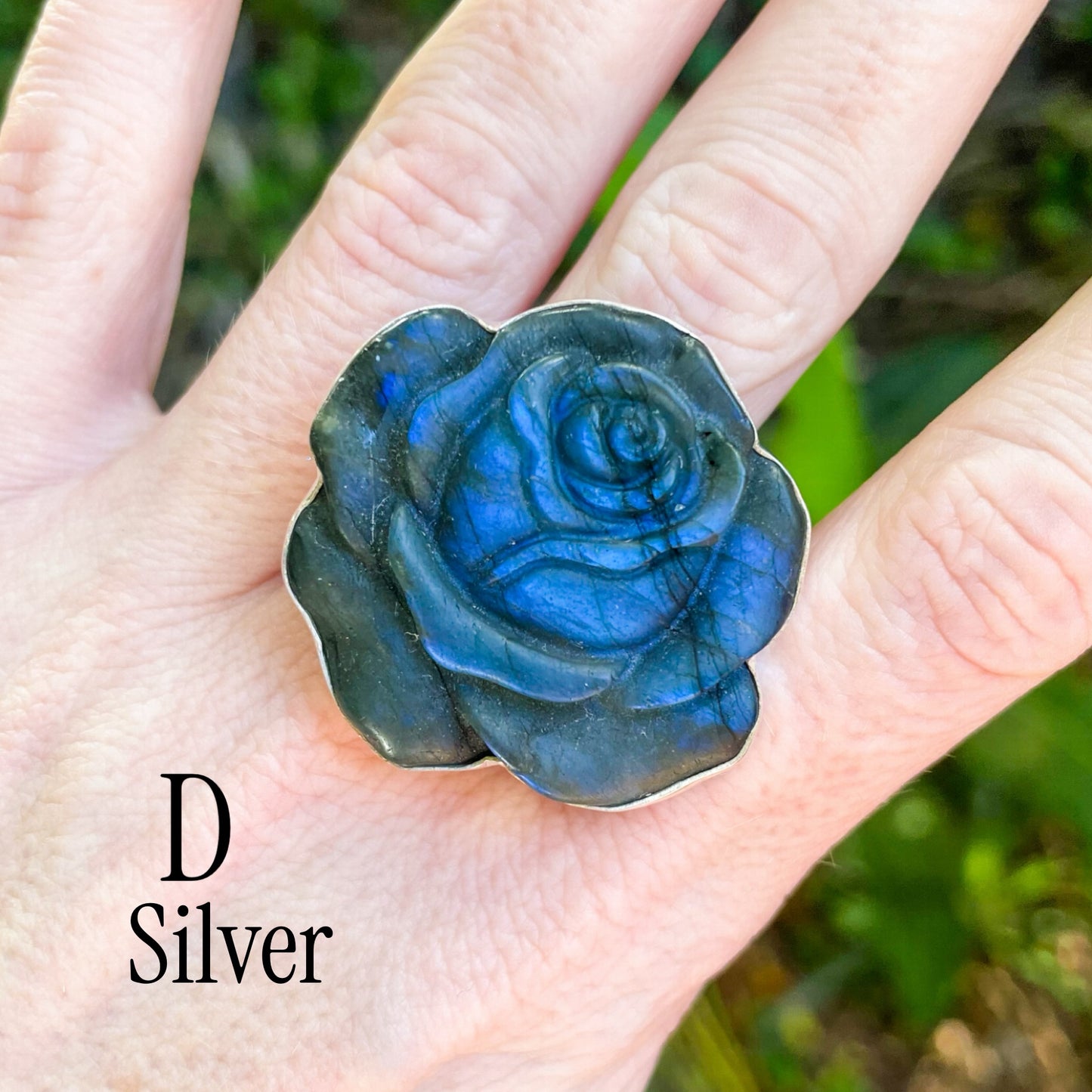 Labradorite Flower Pendant & Ring - Silver or Alchemia