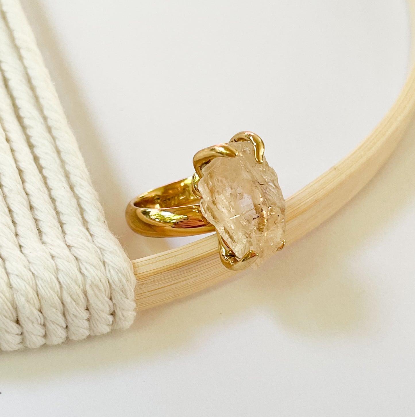 Raw Quartz Prong Ring - Alchemia Gold