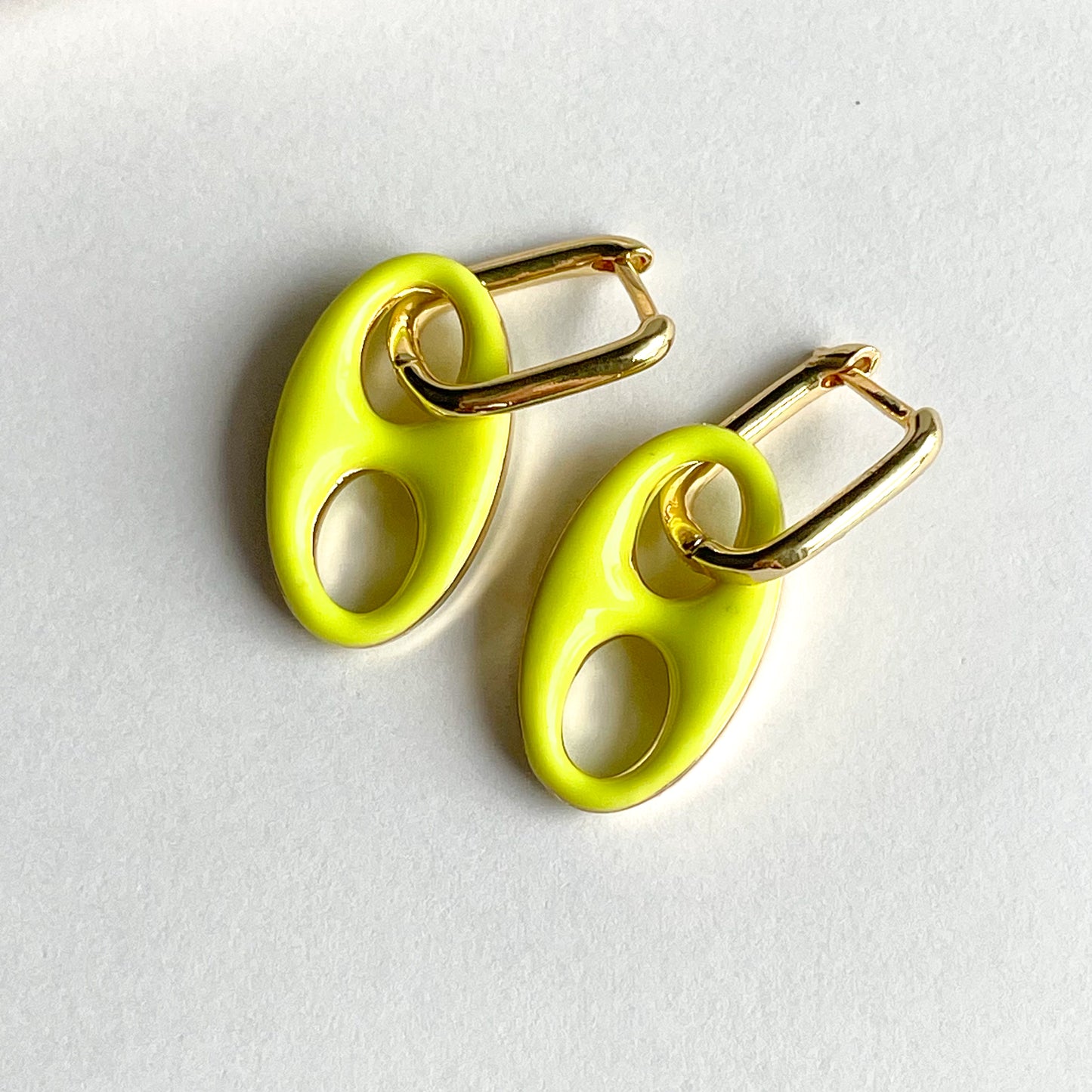 Soda Pop Enamel Huggies - 18k Gold Filled