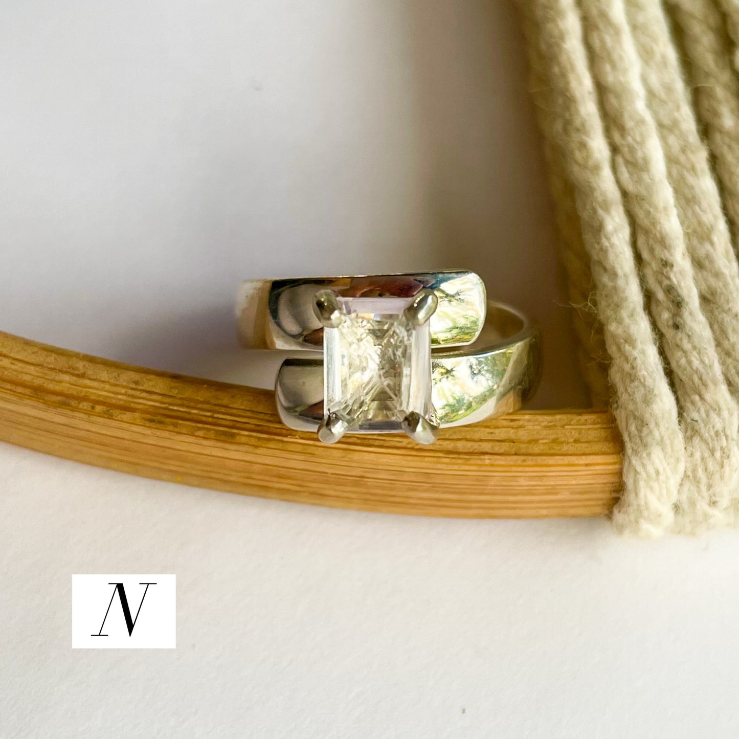 Certified Natural Kunzite Prong Ring - Solid Sterling Silver