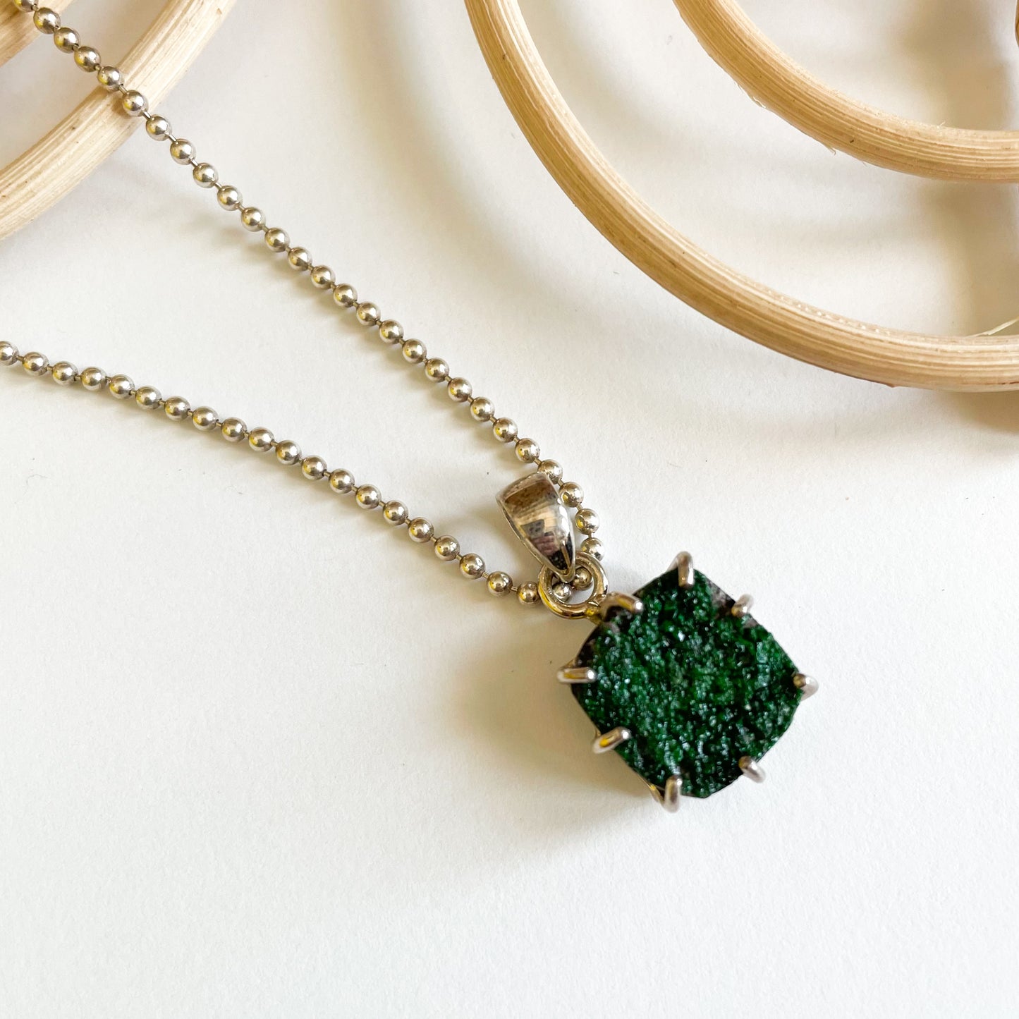 Uvarovite Pendant - Solid Sterling Silver