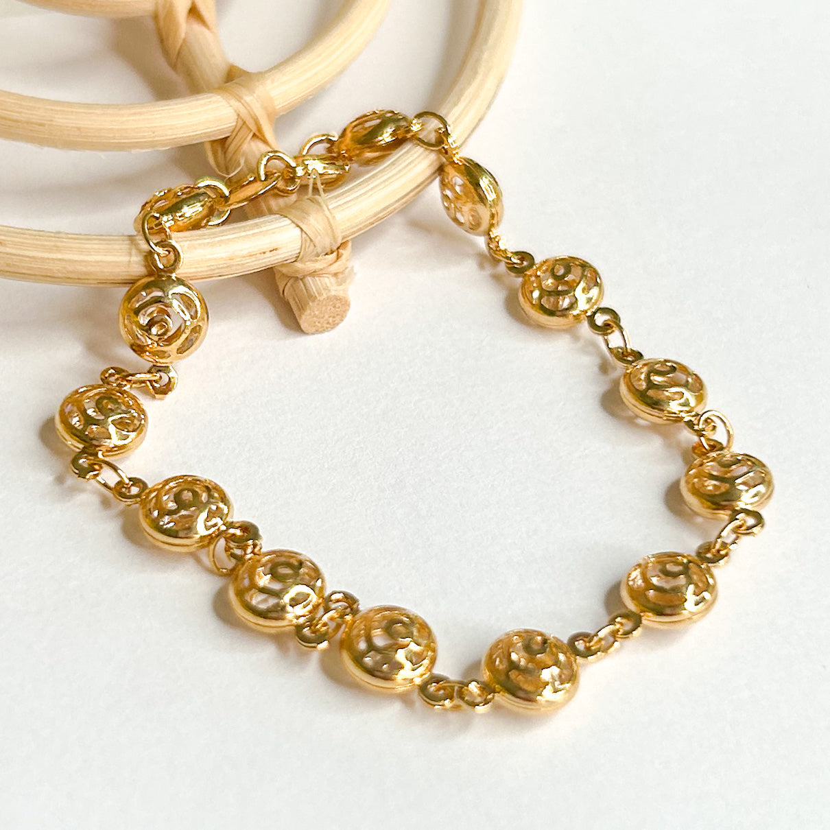 Filigree Ball Bracelet - 18K Gold Filled