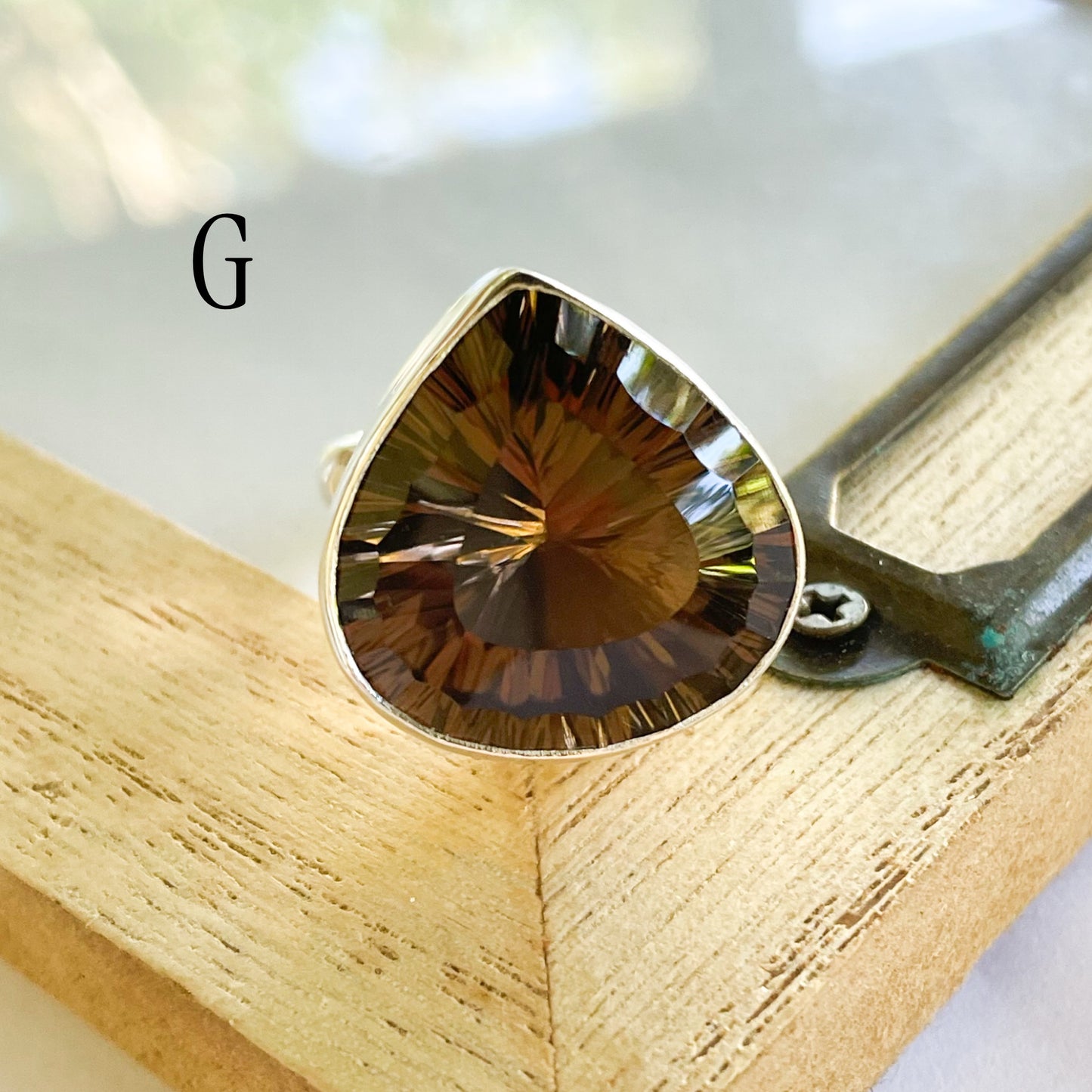 Statement Smokey Ring - Solid Sterling Silver