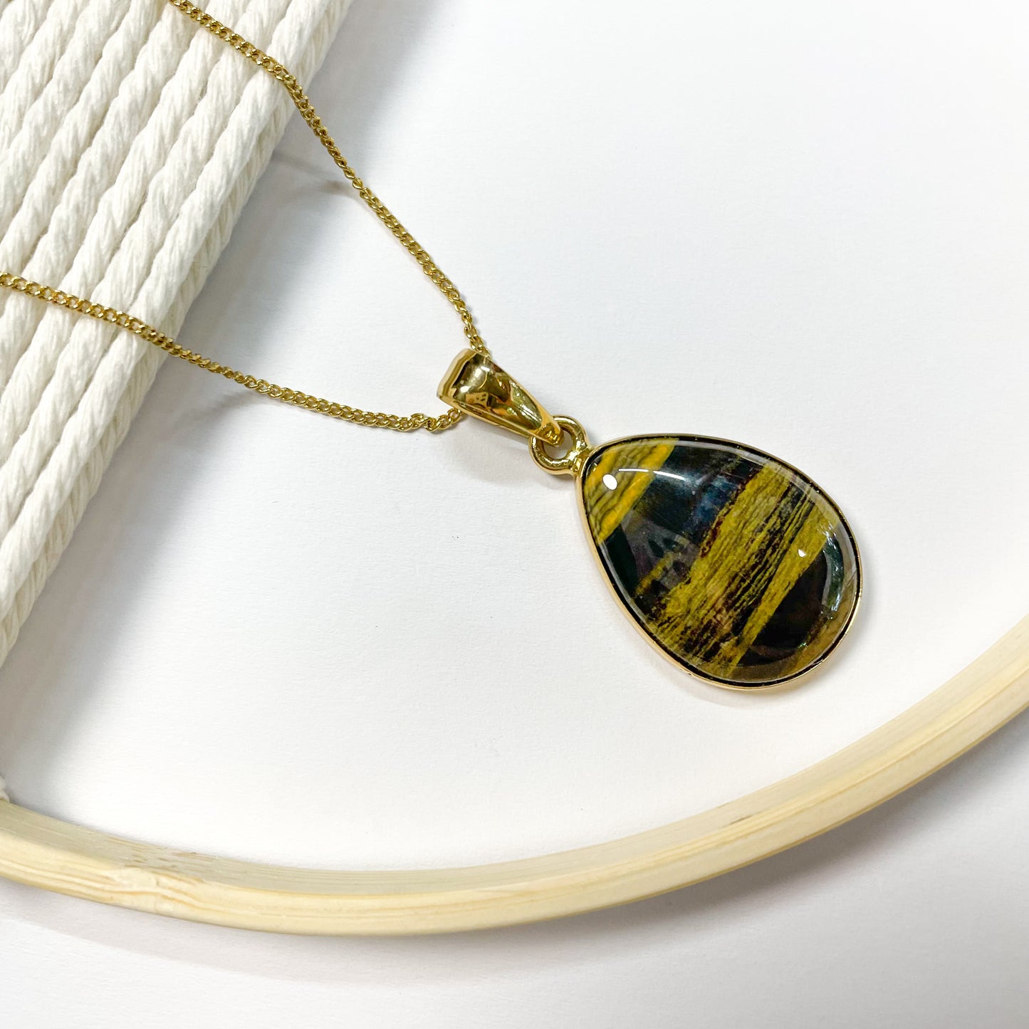 Yellow Tiger Eye Pendant - Alchemia Gold