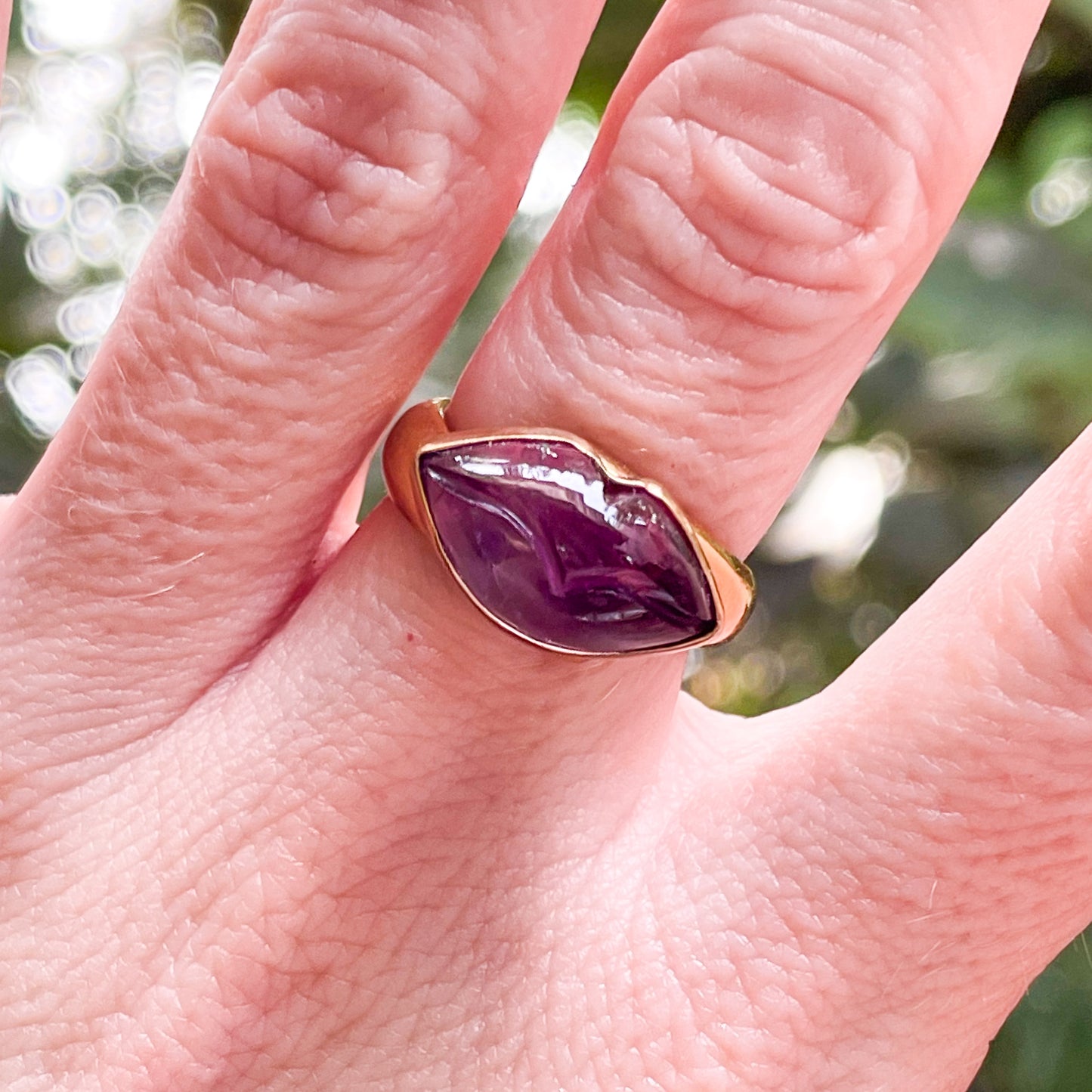 Amethyst Lip Ring - Both Metals