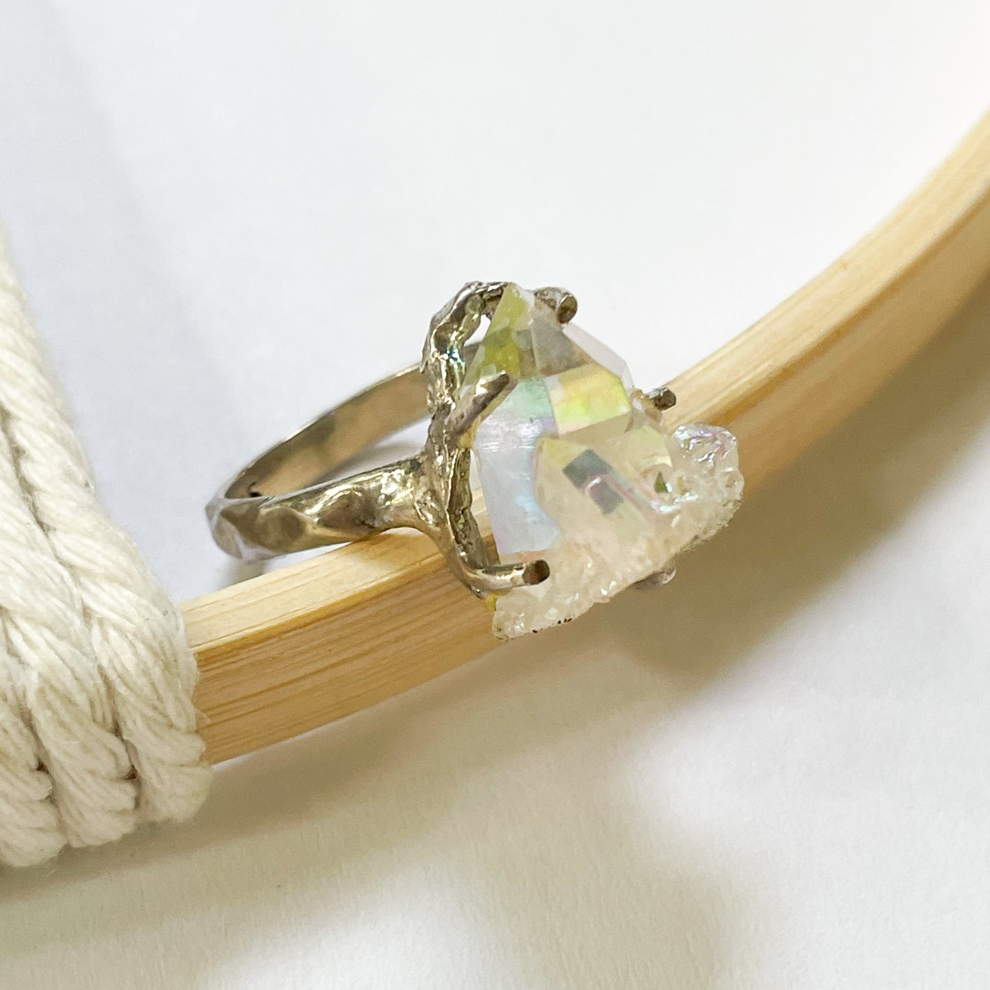 Aurora Quartz Crystal Ring - Size 7.5 - Starborn