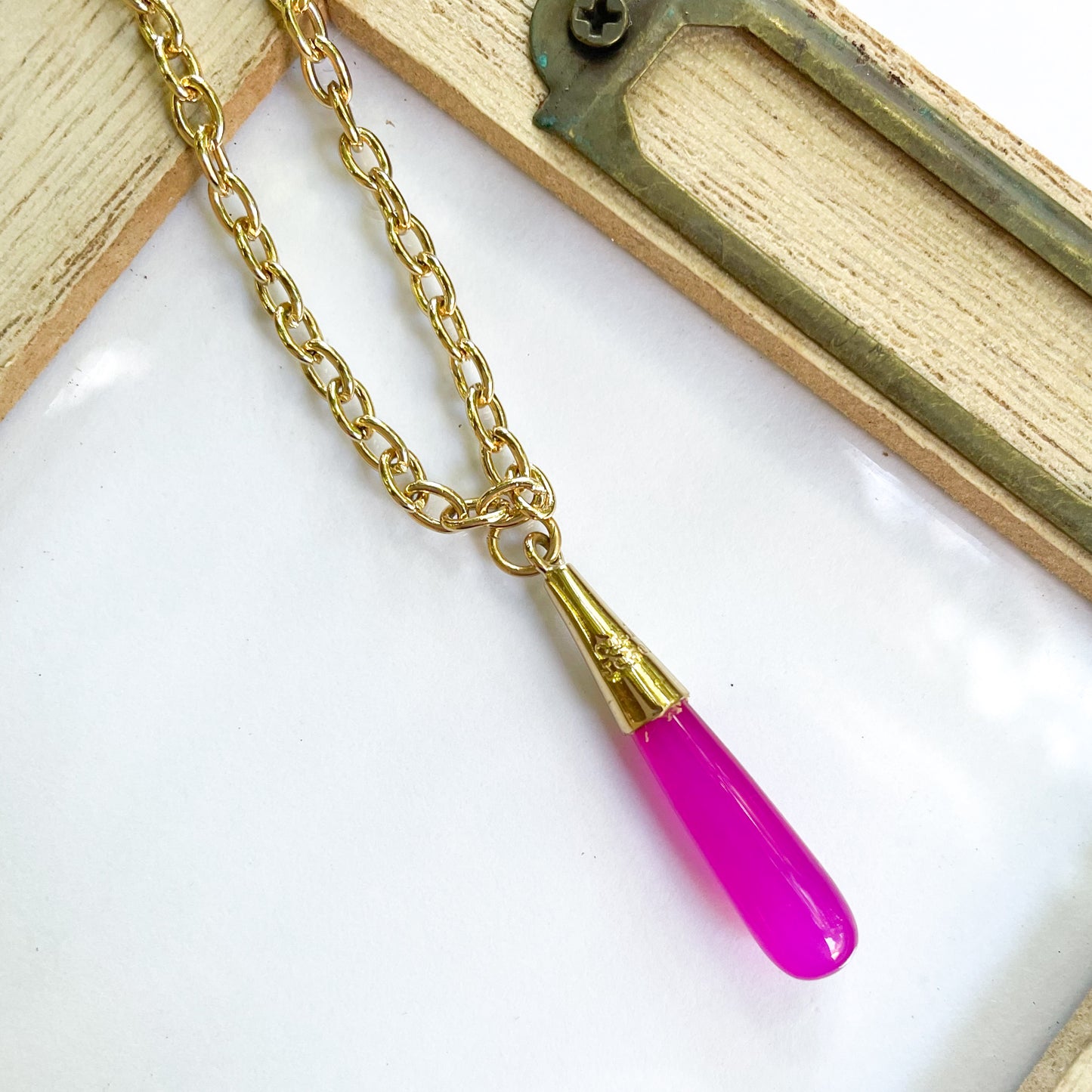 Color Drop Pendant - Both Metals