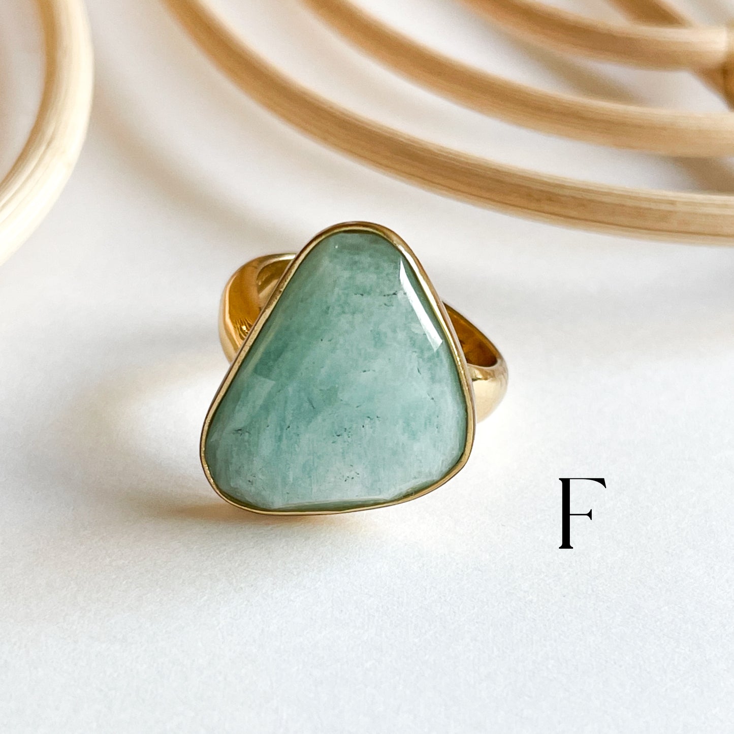 Freeform Faceted Amazonite Ring - Alchemia