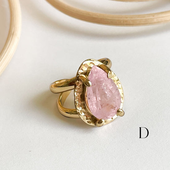 Pink Morganite Boho Prong Ring  - Alchemia