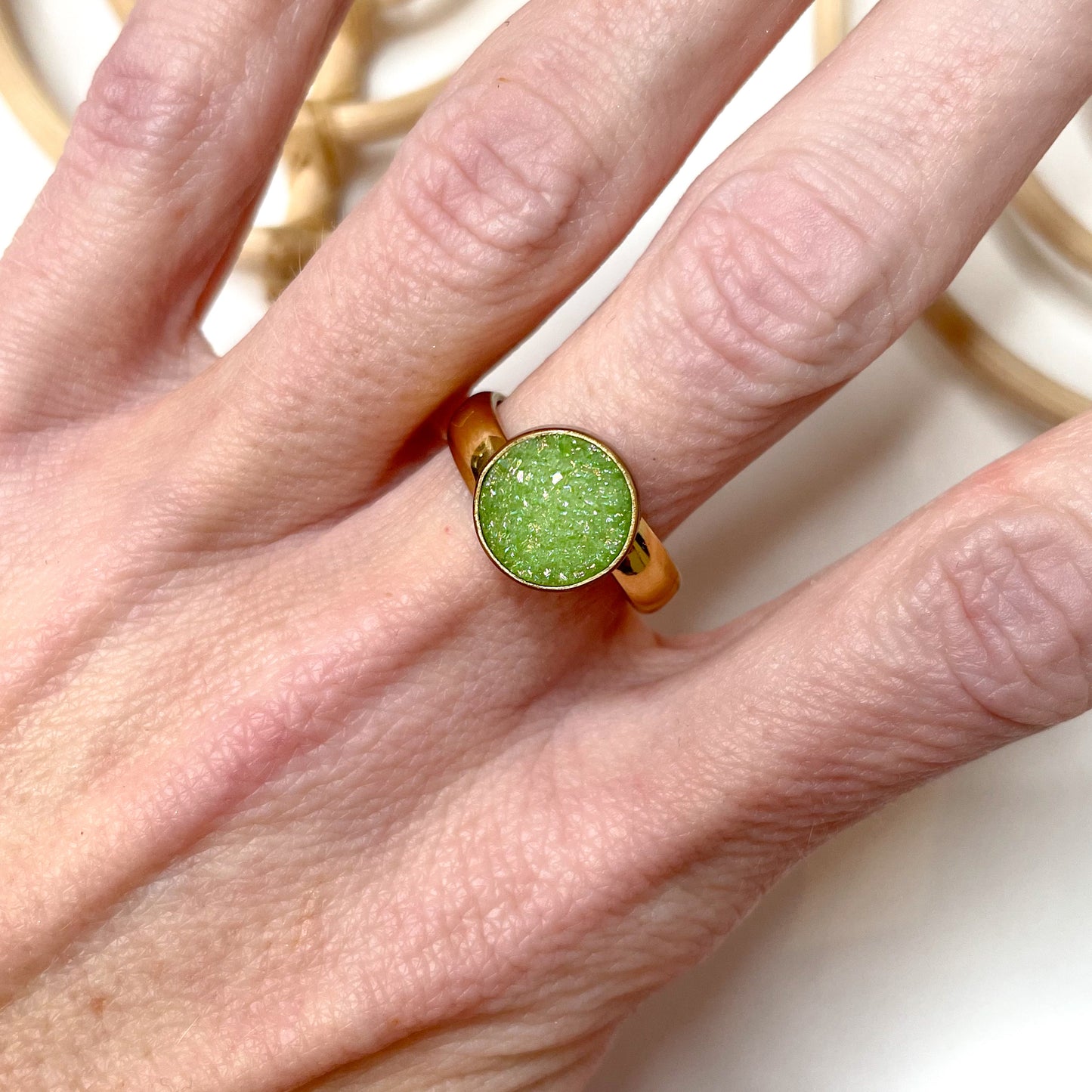 Neon Druzy Polka Dot Ring - Achemia