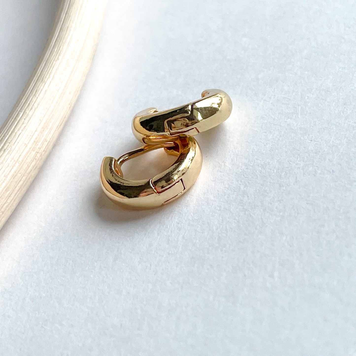 Solid Dainty Huggies - 18k Gold Filled