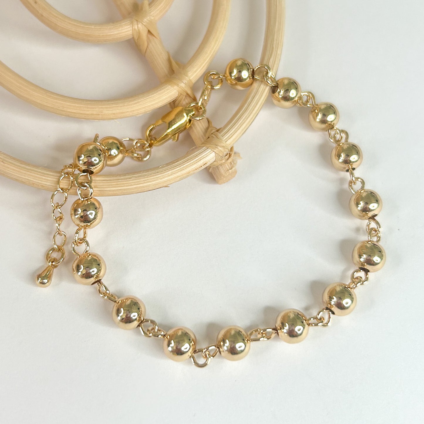 Thick Beaded Bracelet - 18K Gold