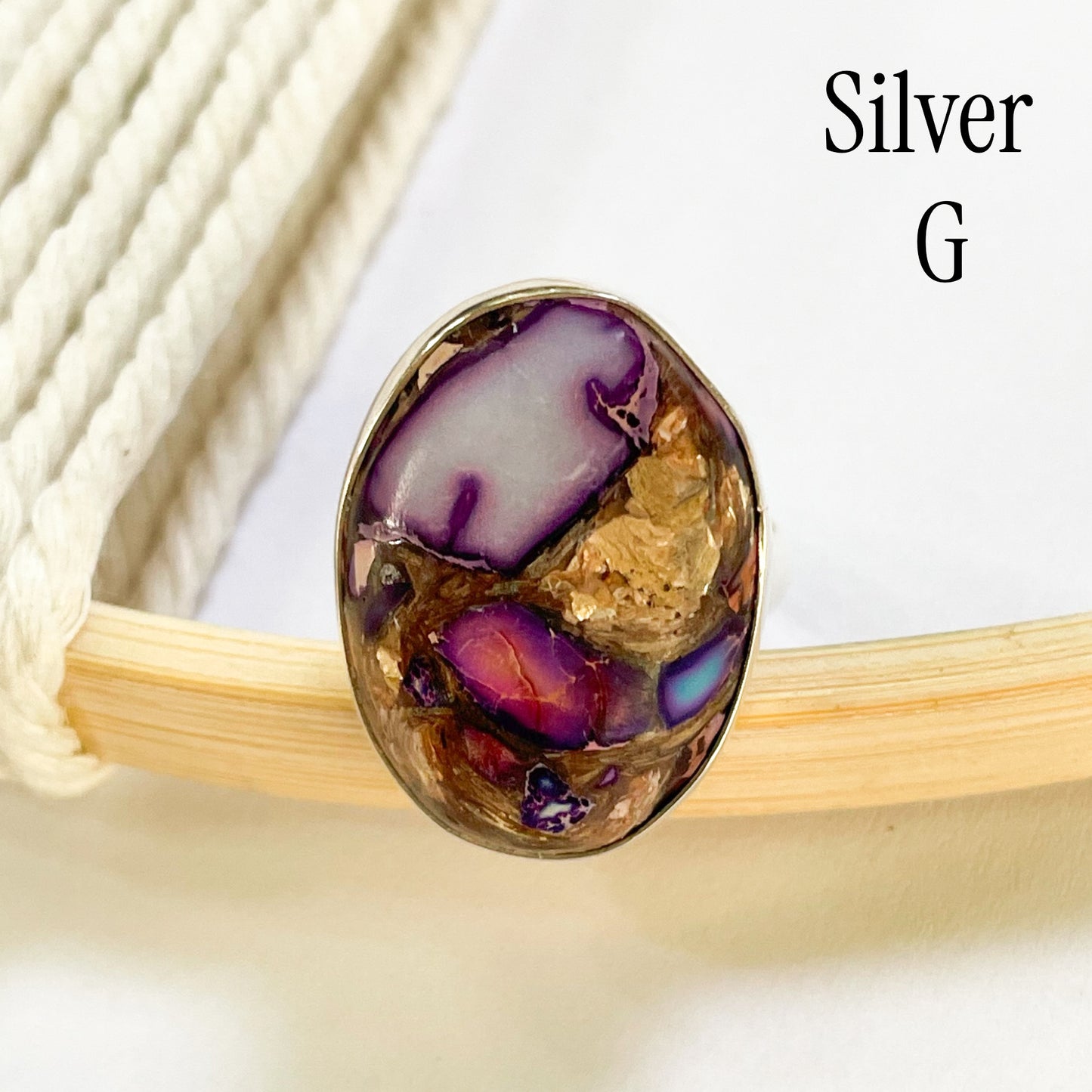 Vibrant Jasper Matrix Ring Mix - Both Metals