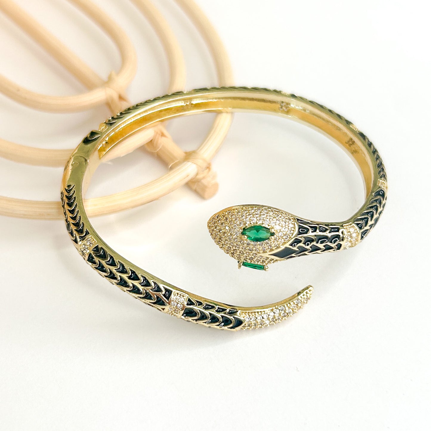 Snake Bangle Cuff - 18K Gold Filled
