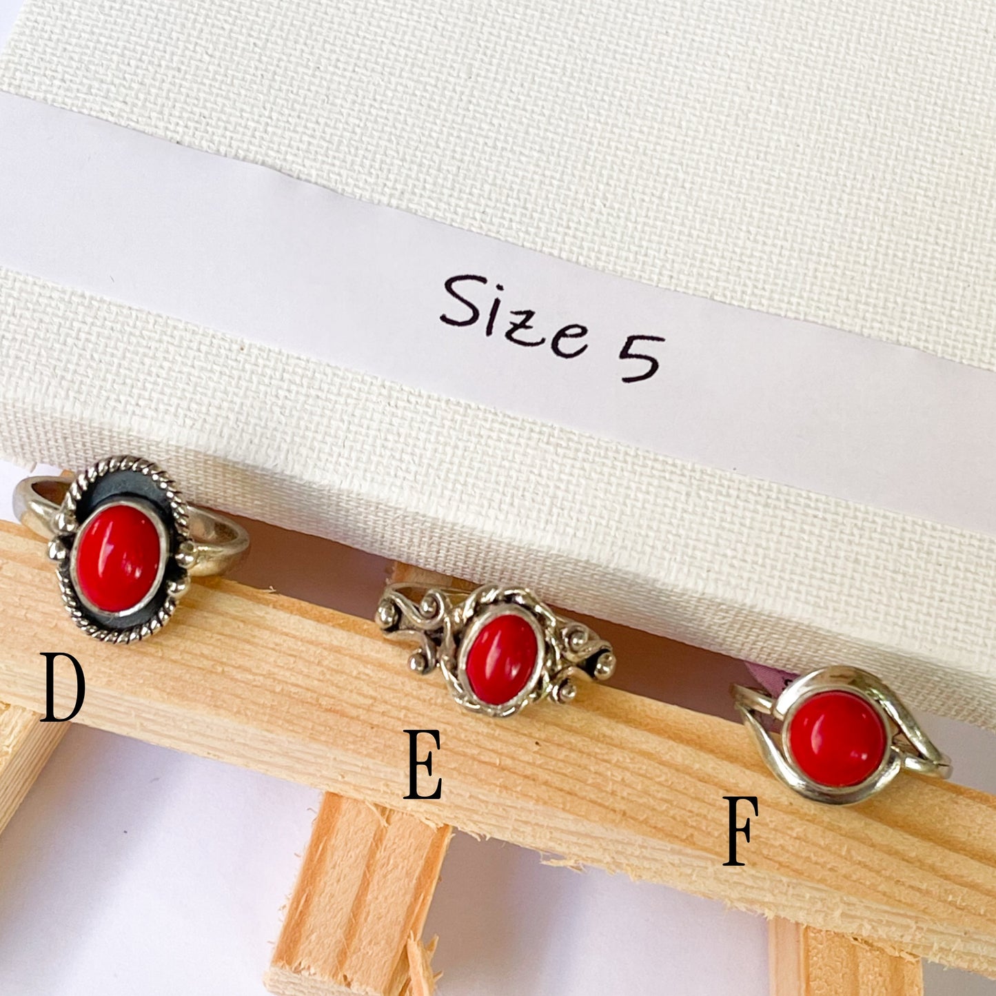 Variety of Stone in Minimalist Size 5 Rings - Solid Sterling Silver