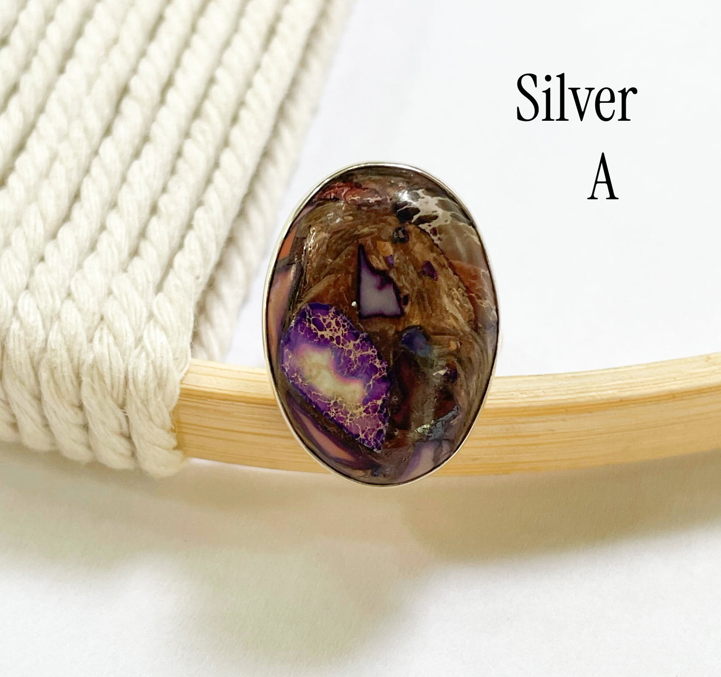 Vibrant Jasper Matrix Ring Mix - Both Metals