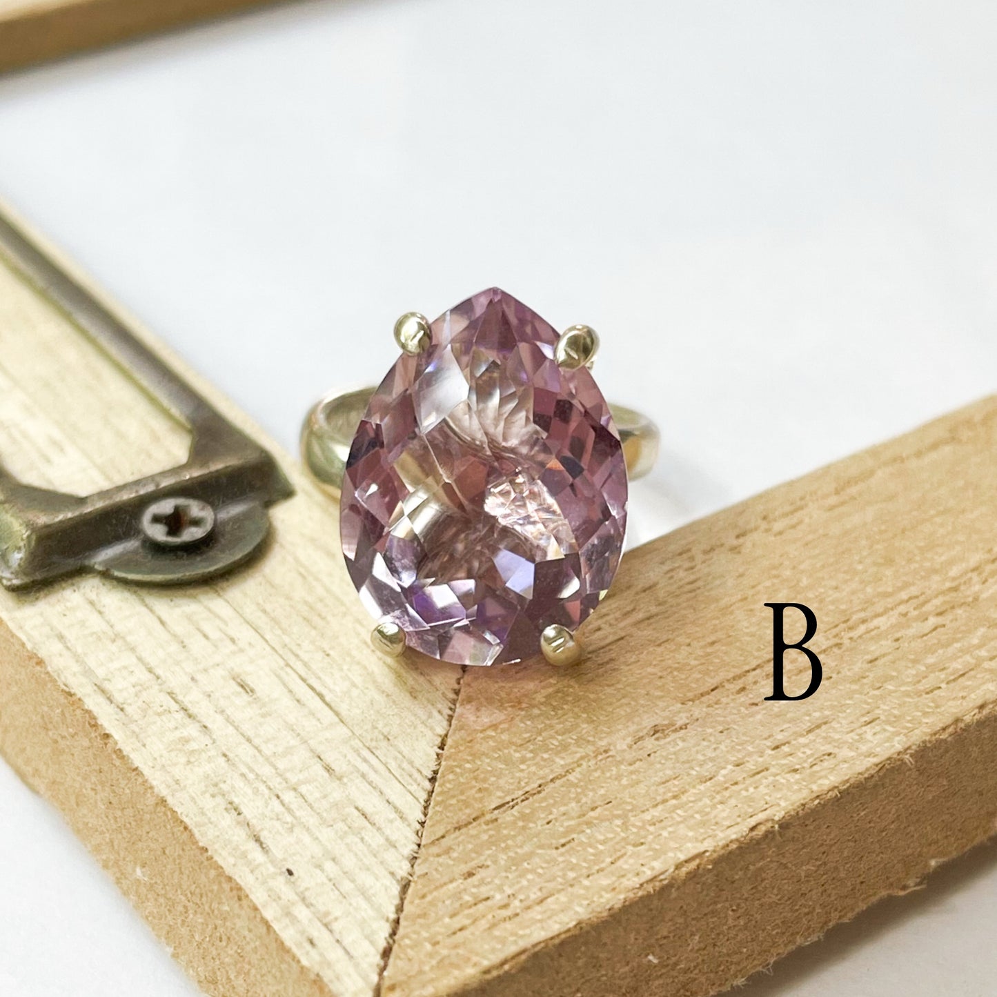 Rose DE France Prong Ring - Solid Sterling Silver