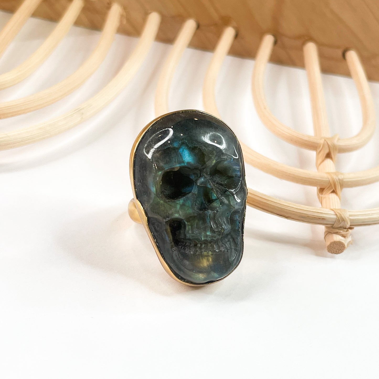 Load image into Gallery viewer, Labradorite Skull Rings-Alchemia
