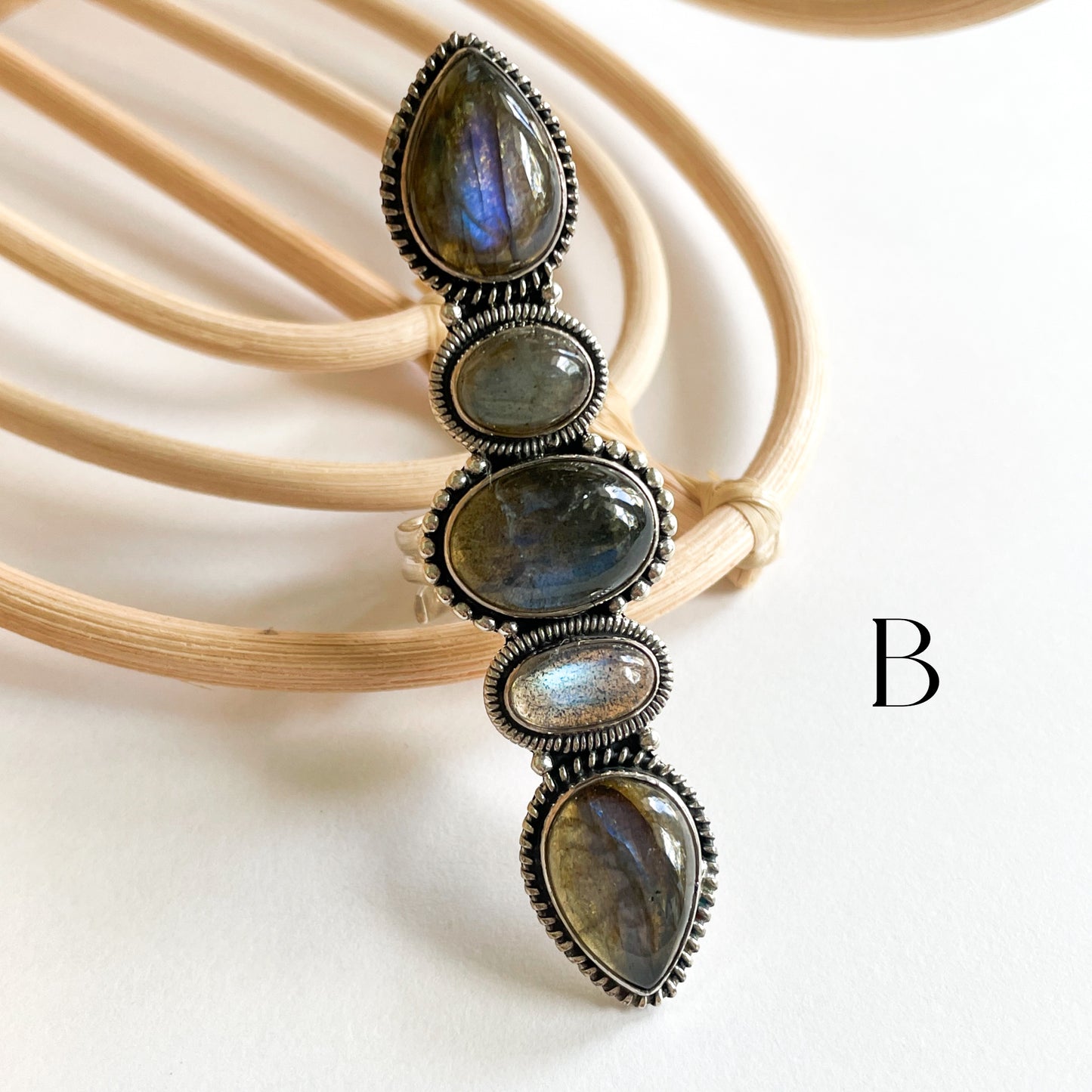 Labradorite Crawler  - Solid Sterling Silver