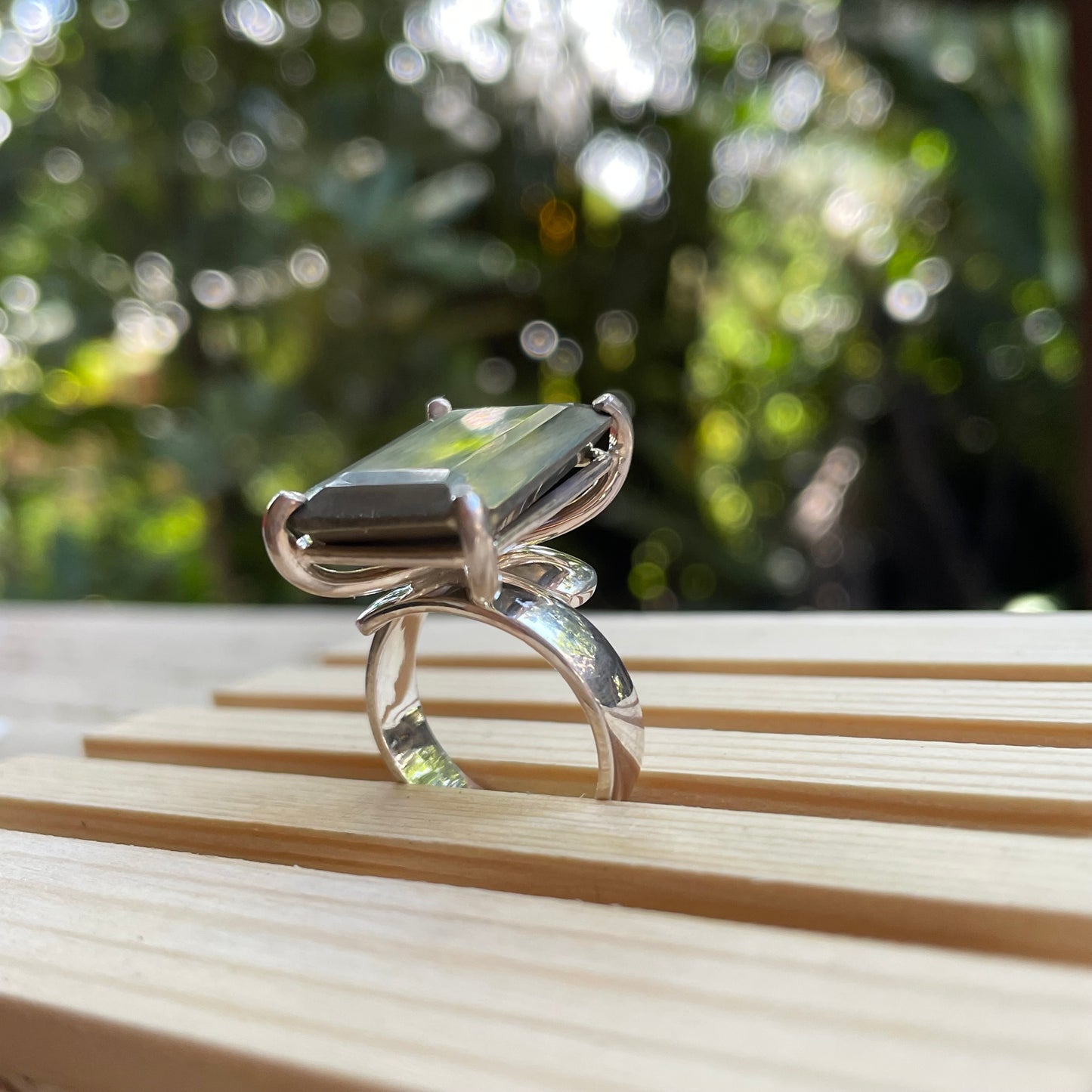 Pyrite Prong Ring - Solid Sterling Silver