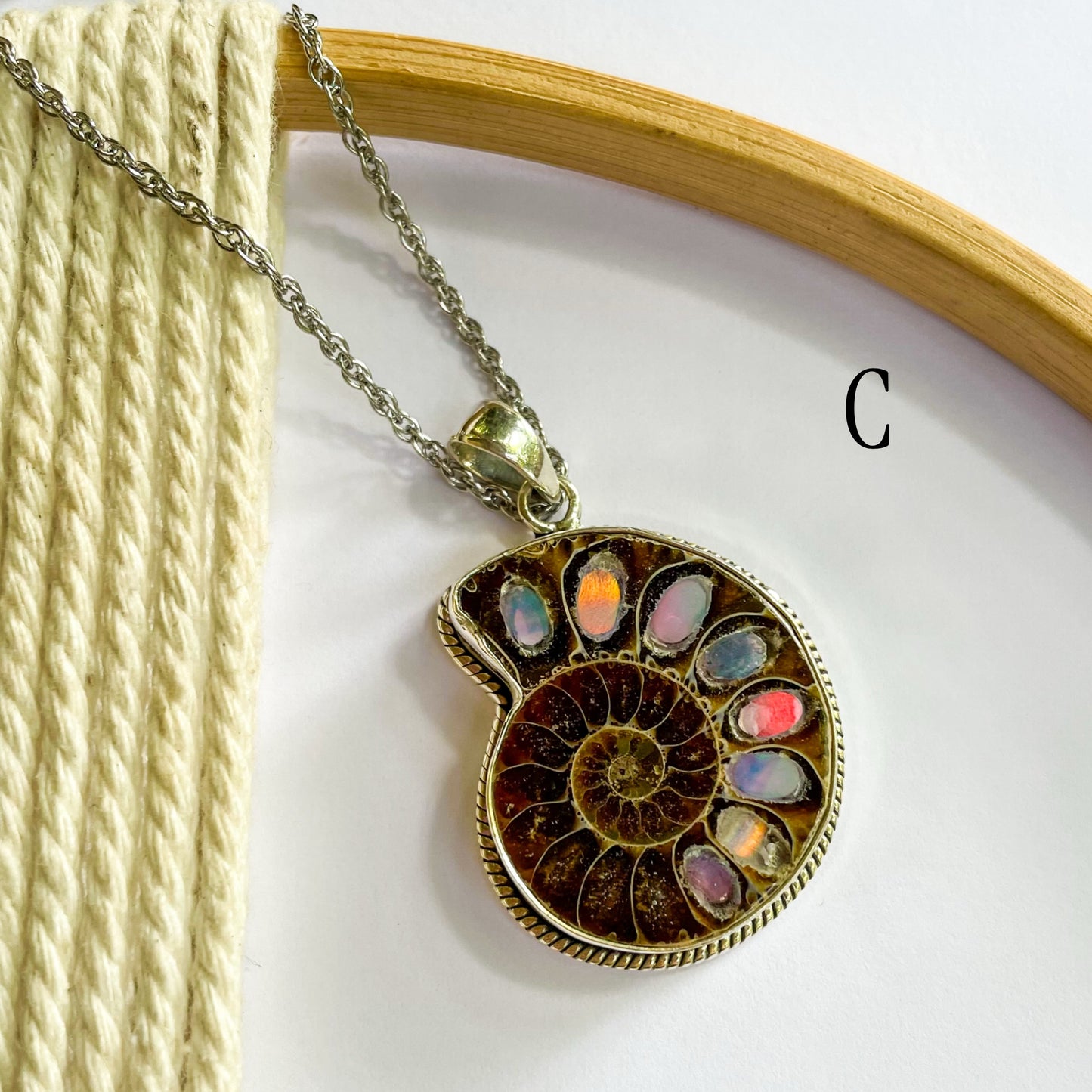Galaxy Inlay Nautilus Shell Ring & Pendants - Solid Sterling Silver