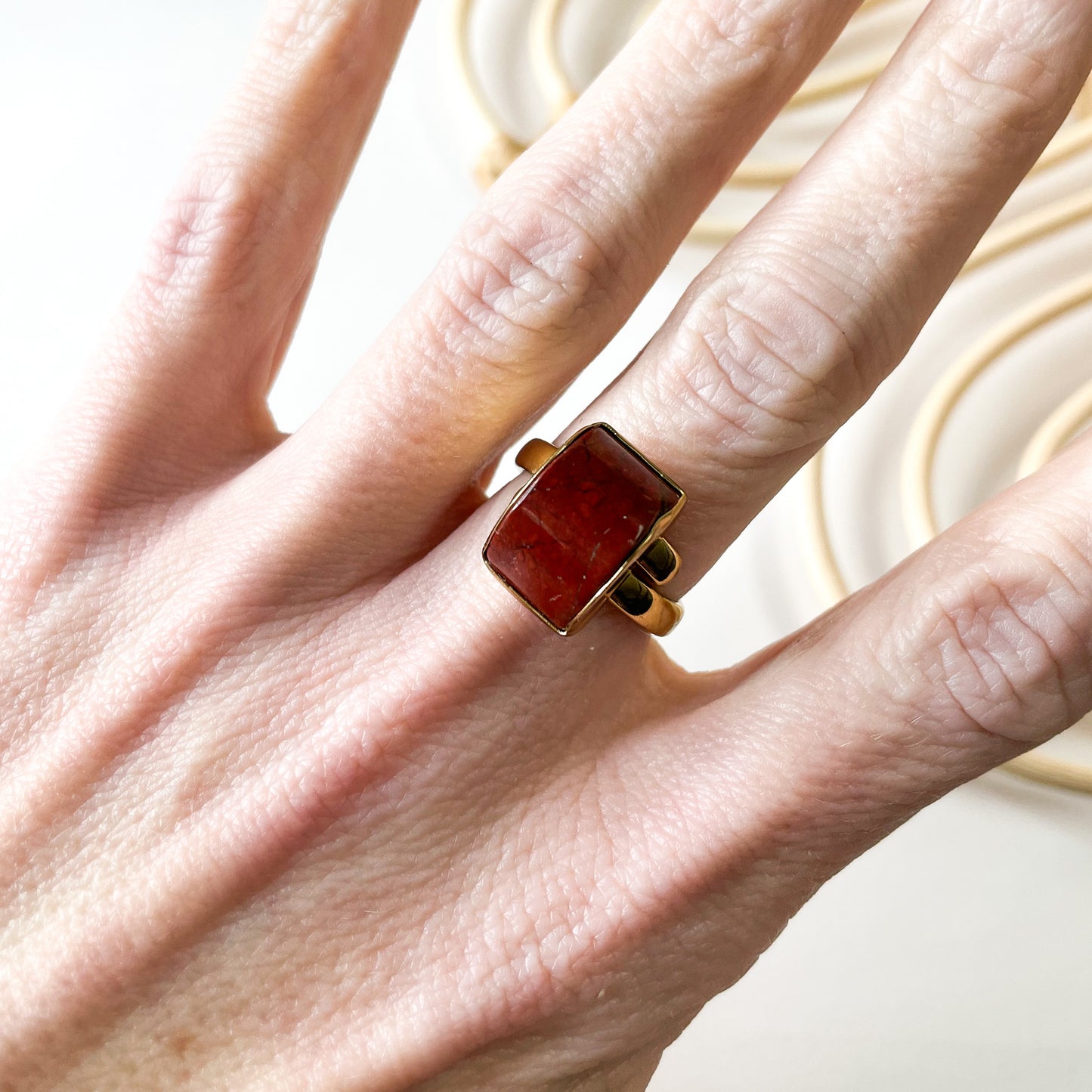 Unique Ring - Alchemia w Jasper, Red Jasper or Hematite