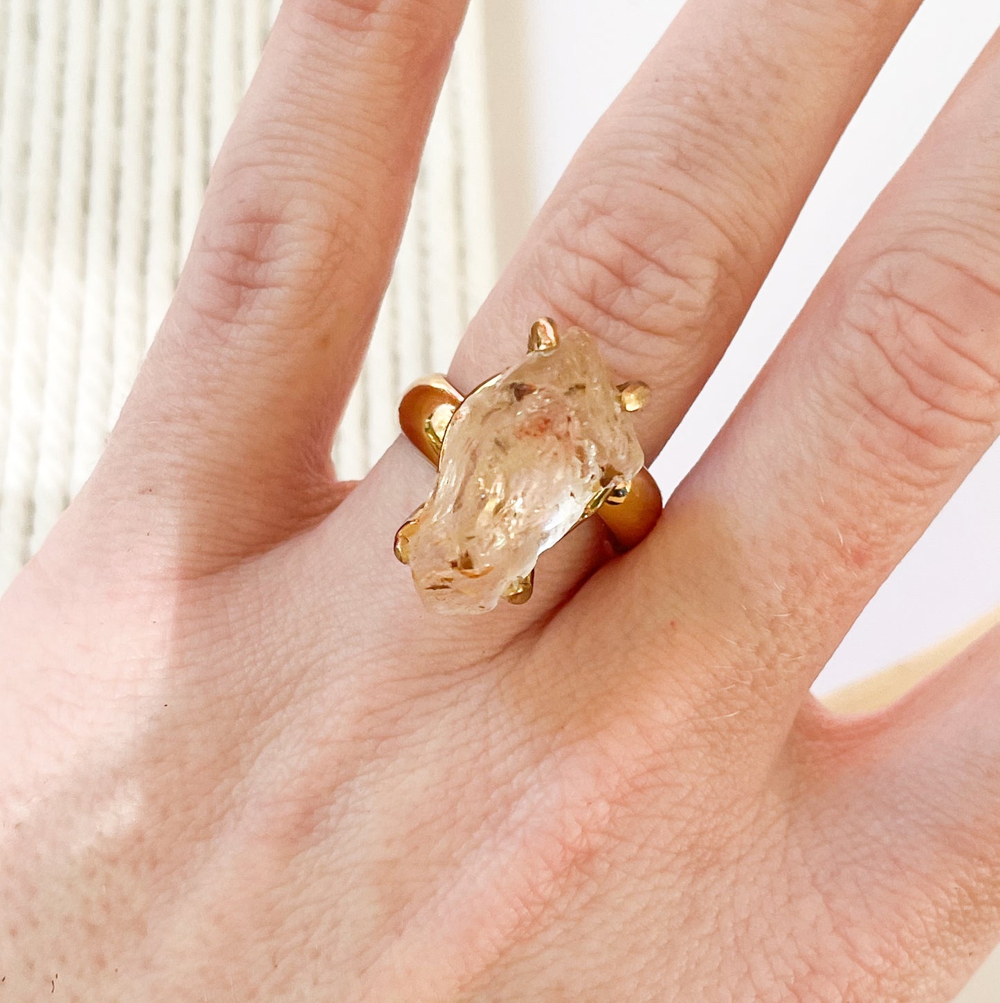Raw Quartz Prong Ring - Alchemia Gold