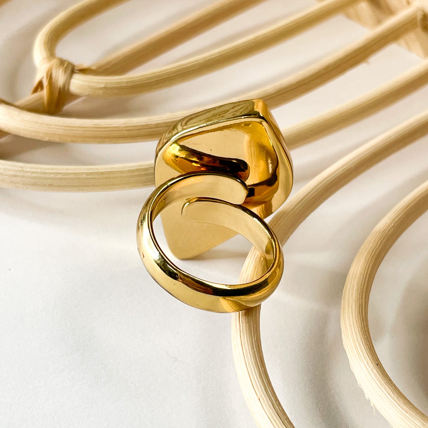 Pyrite Curved Kite Ring - Alchemia