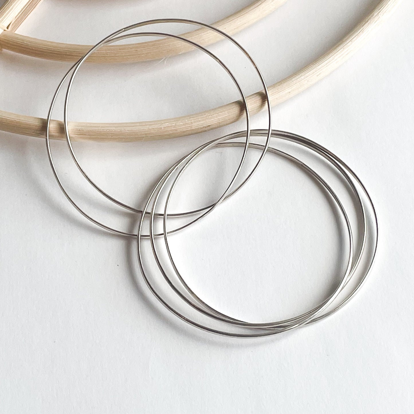 Multi Thin Intertwined Bangle - Solid Sterling Silver