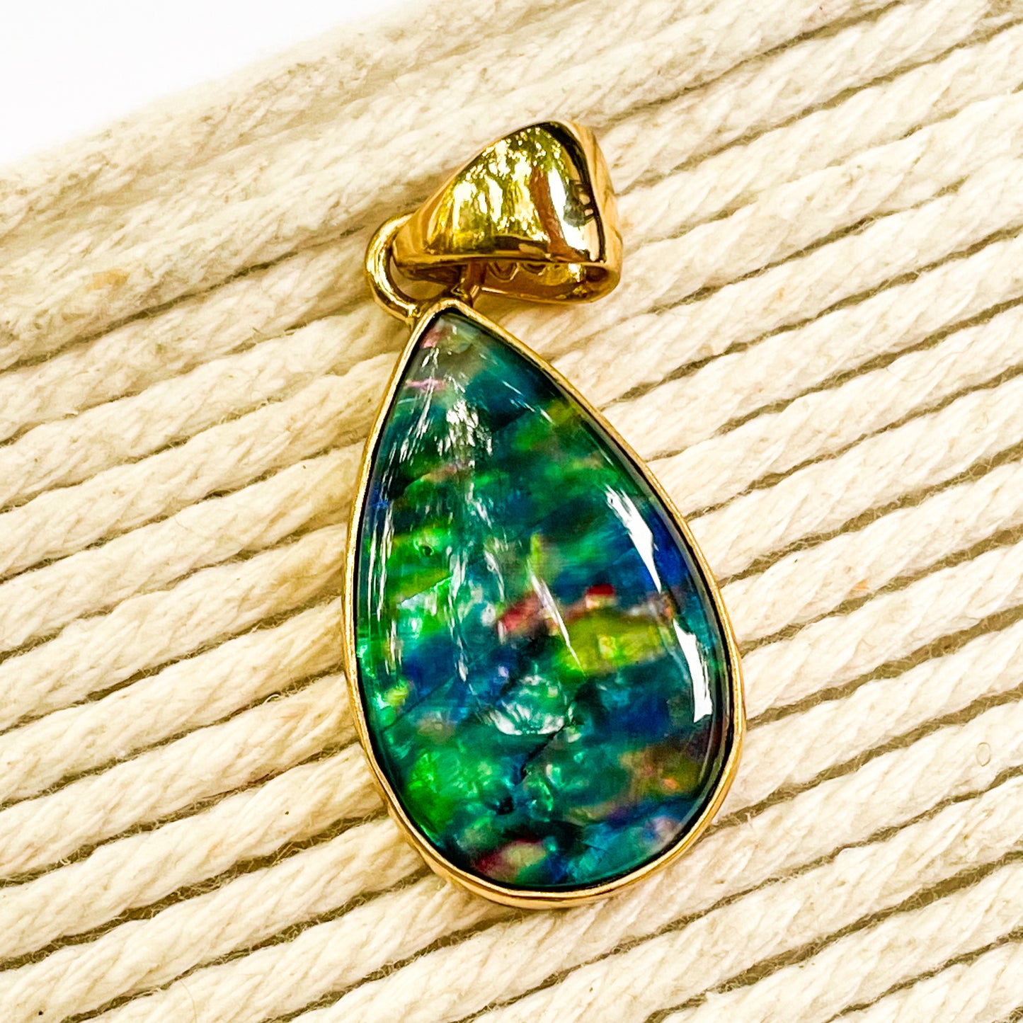 Opal Doublet Teardrop Pendant - Alchemia