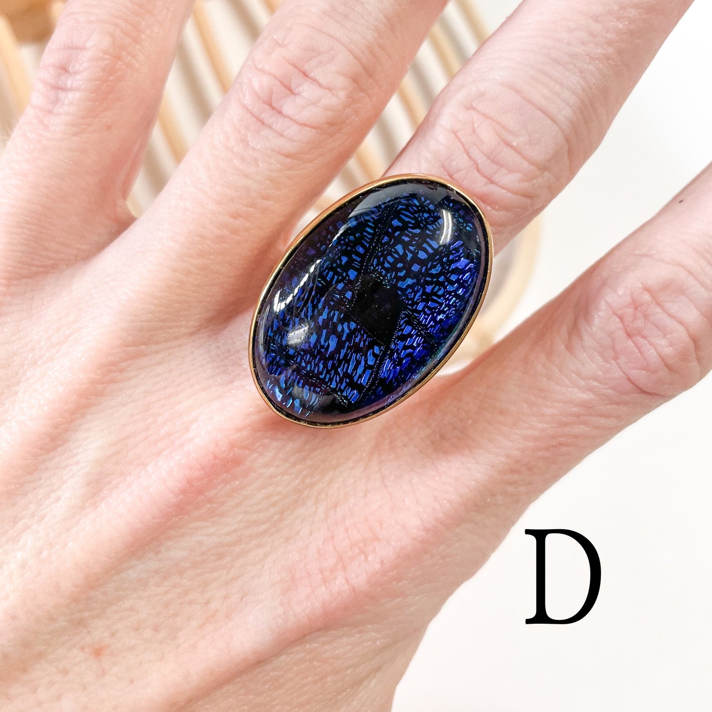 Dichroic Glass Rings - Alchemia Gold