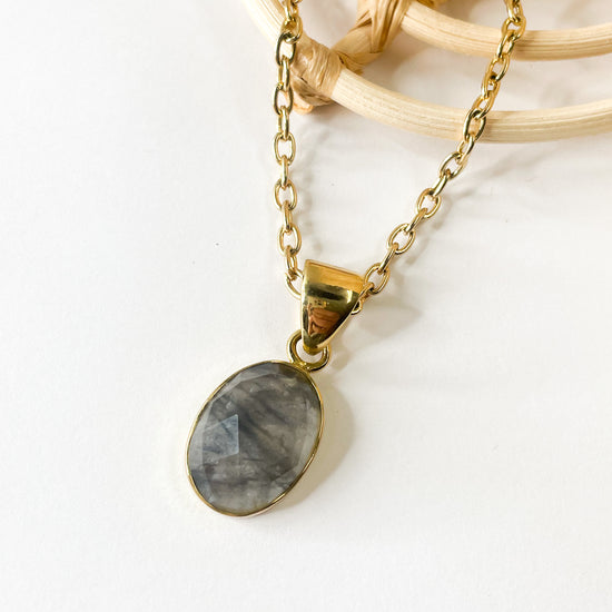 Rutilated Quartz Faceted Pendant - Alchemia
