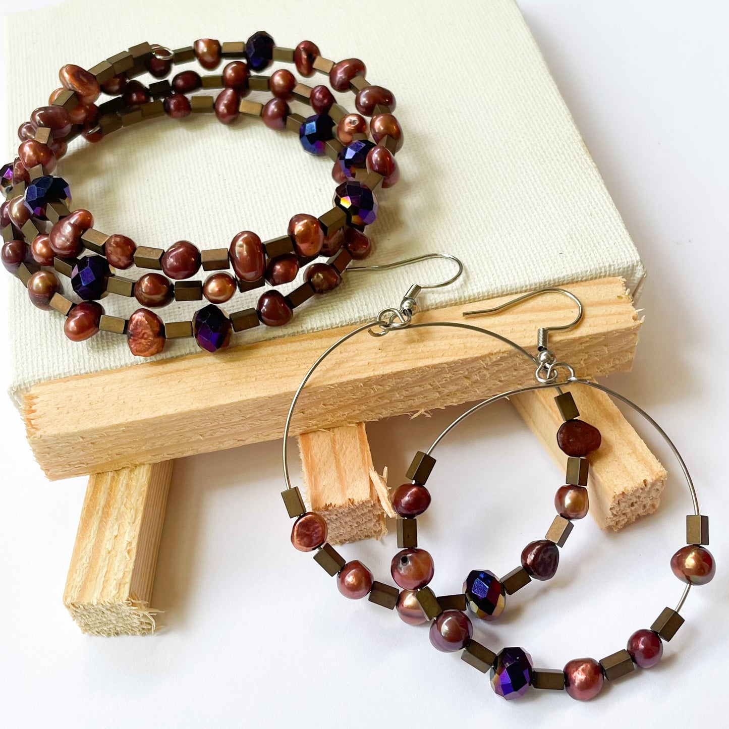 Boho Earrings & Bracelet Wrap Set