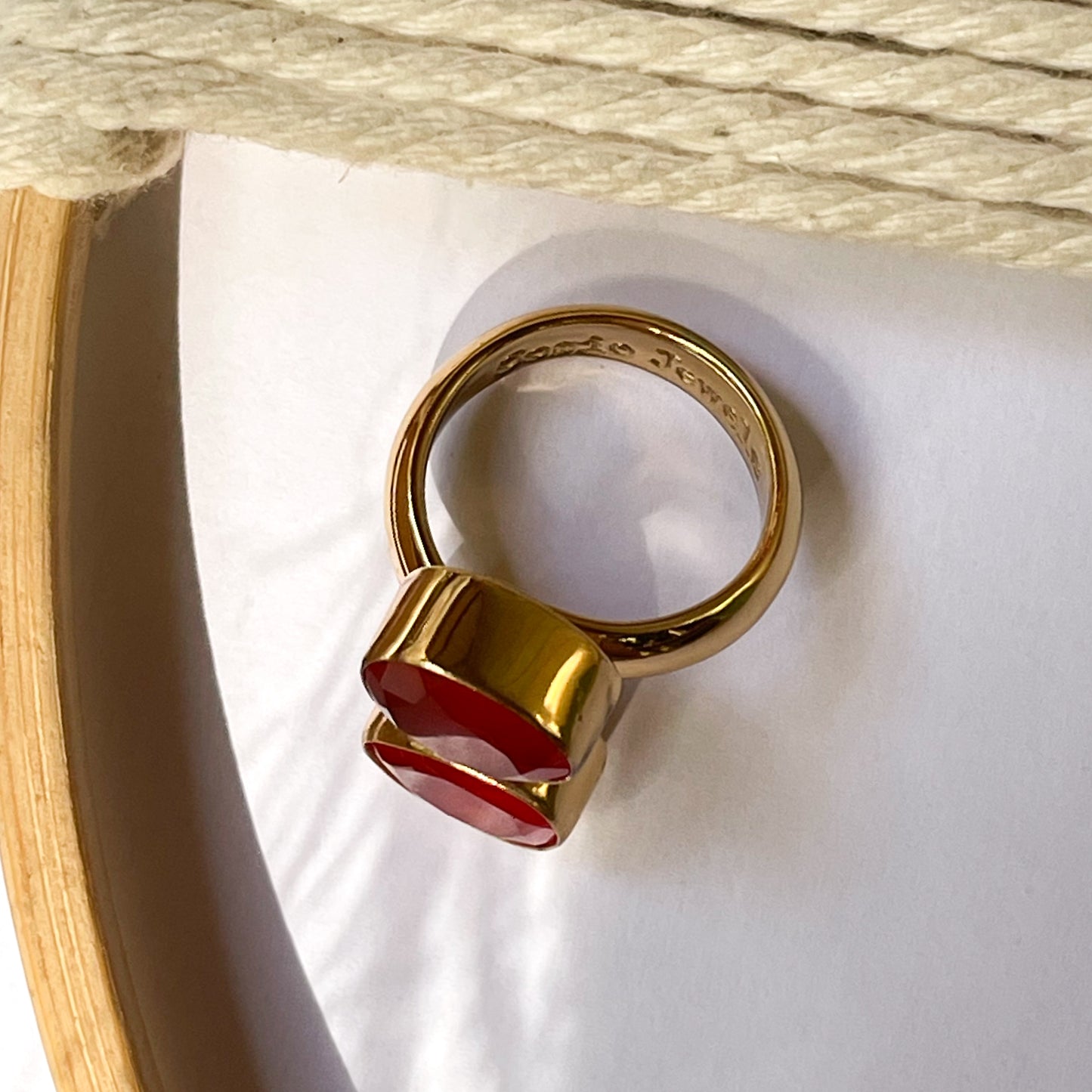 Carnelian Bypass Ring - Alchemia Gold