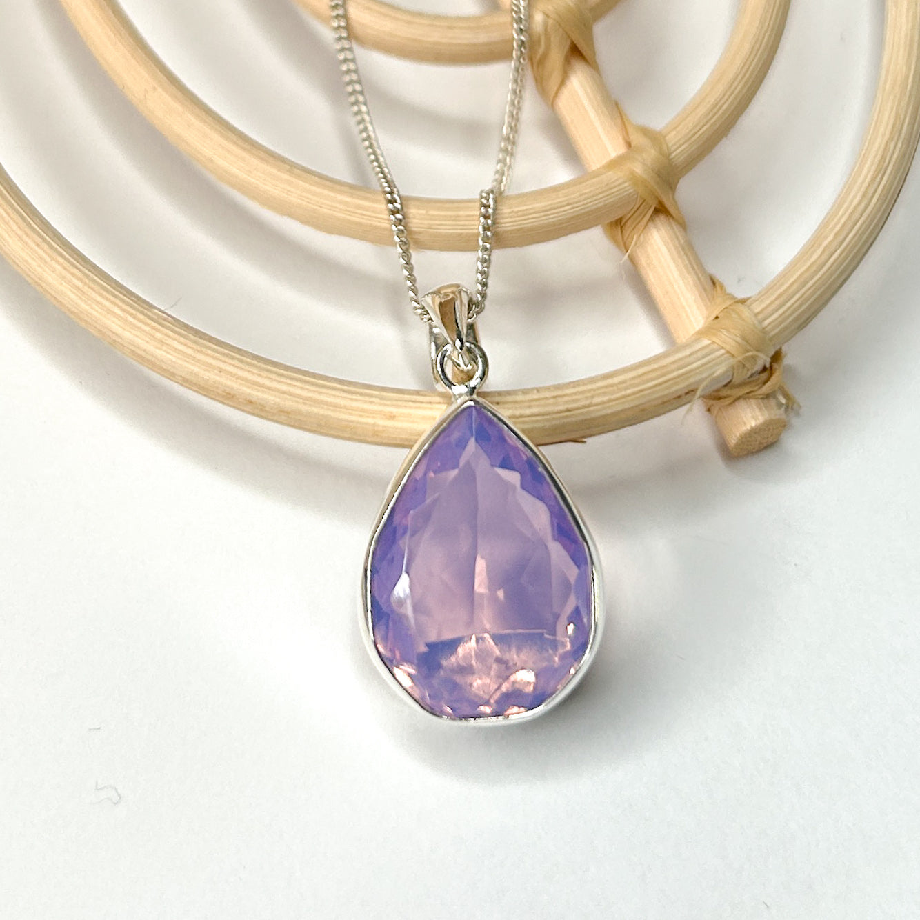 Hydro Lavender Quartz Pendant - Solid Sterling Silver