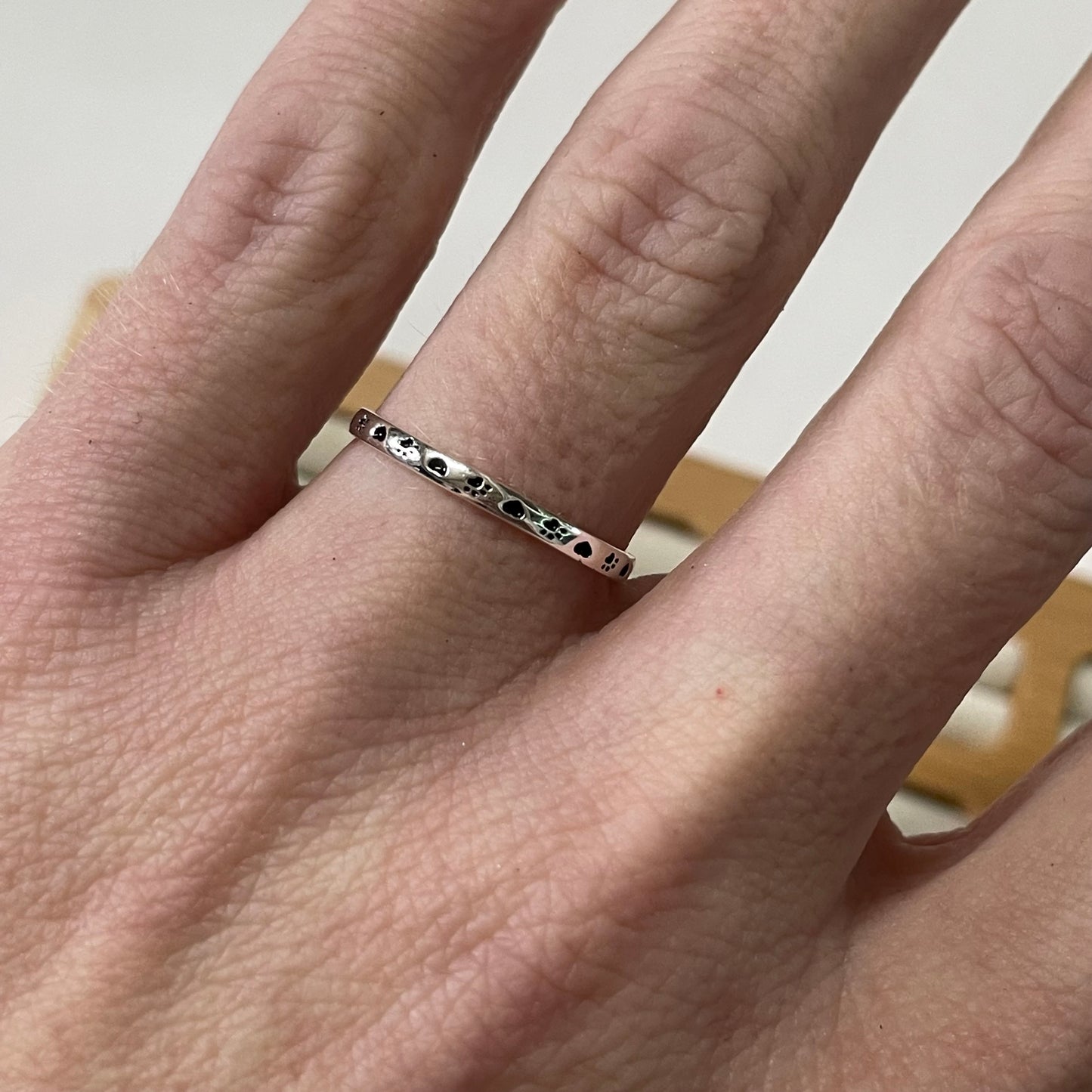 Dainty Dog Paw Sized Ring - Solid Sterling Silver