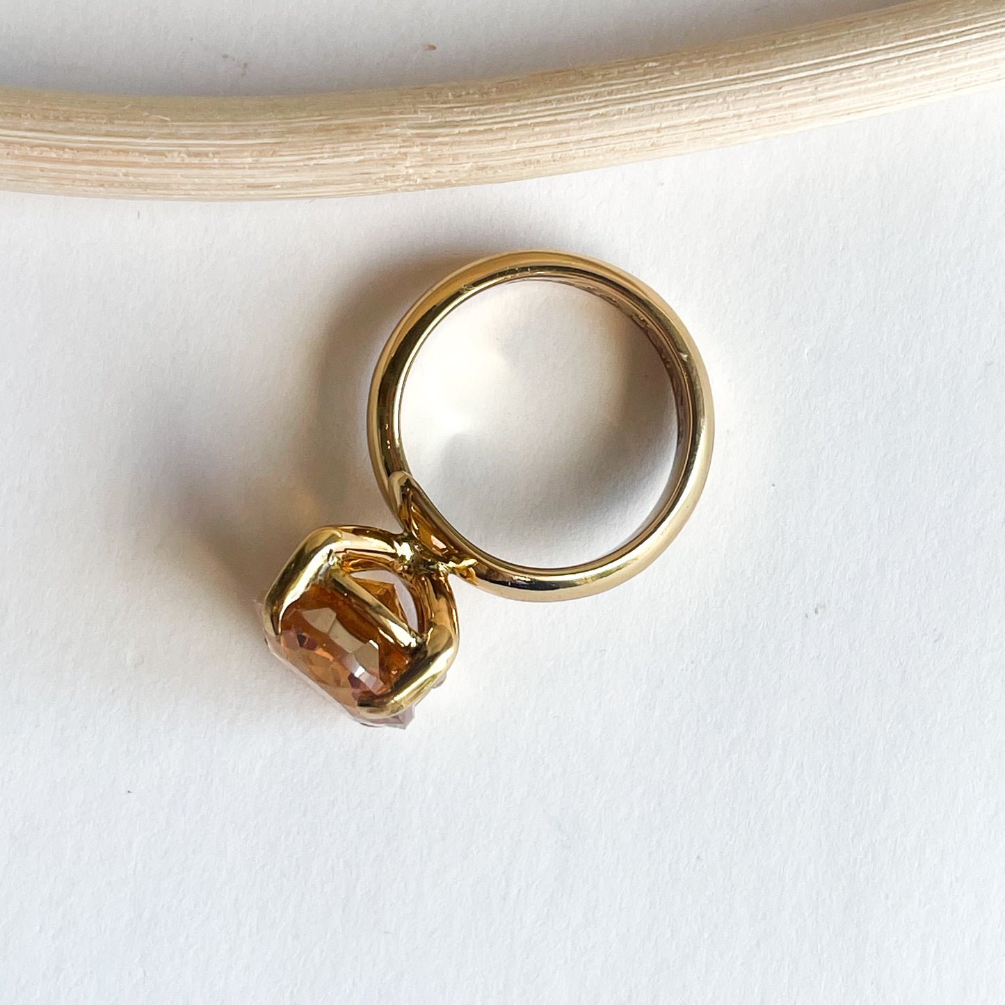 Orange Mystic Quartz Oval Prong Rings - Alchemia