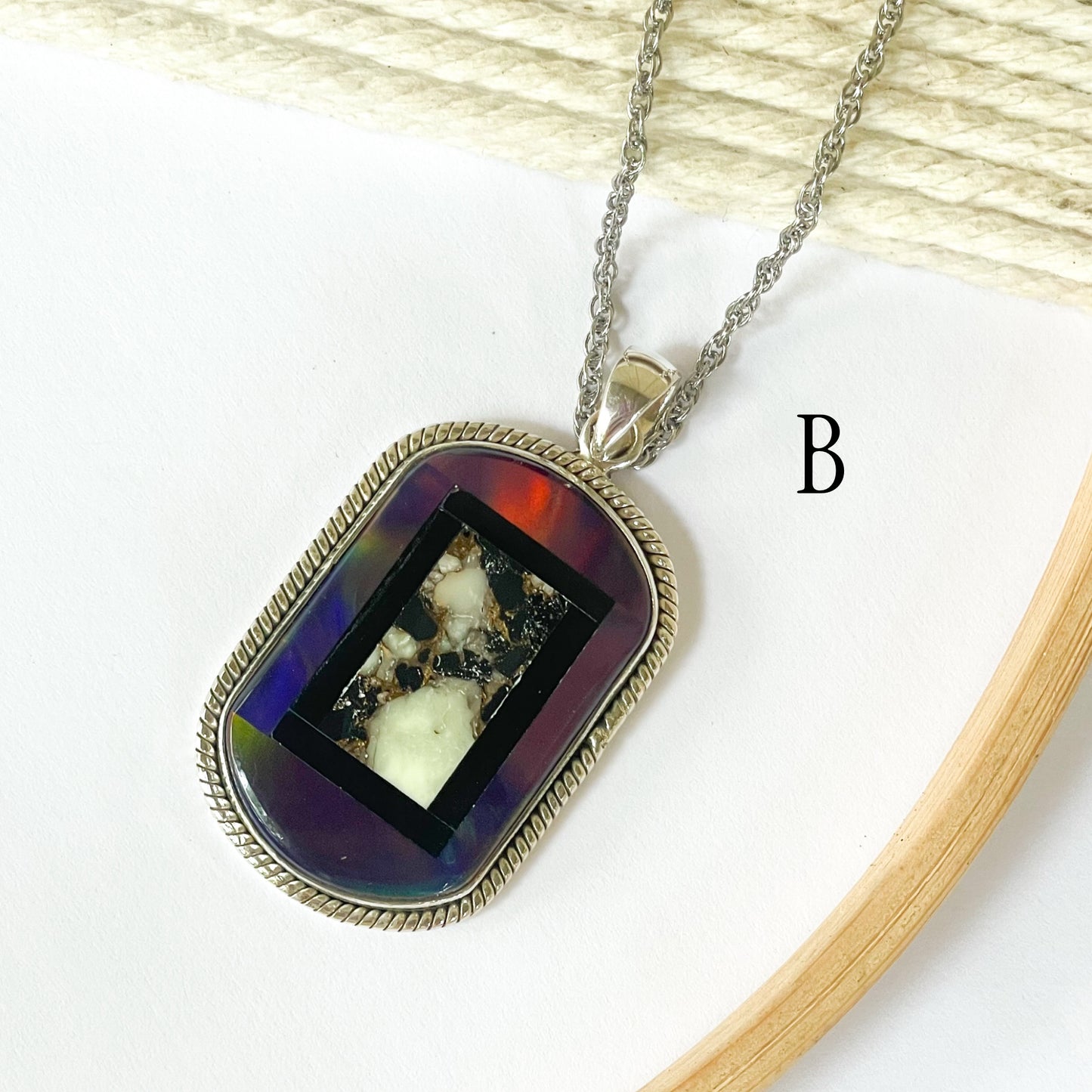 Opal inlay Rings & Pendants - Solid Sterling Silver