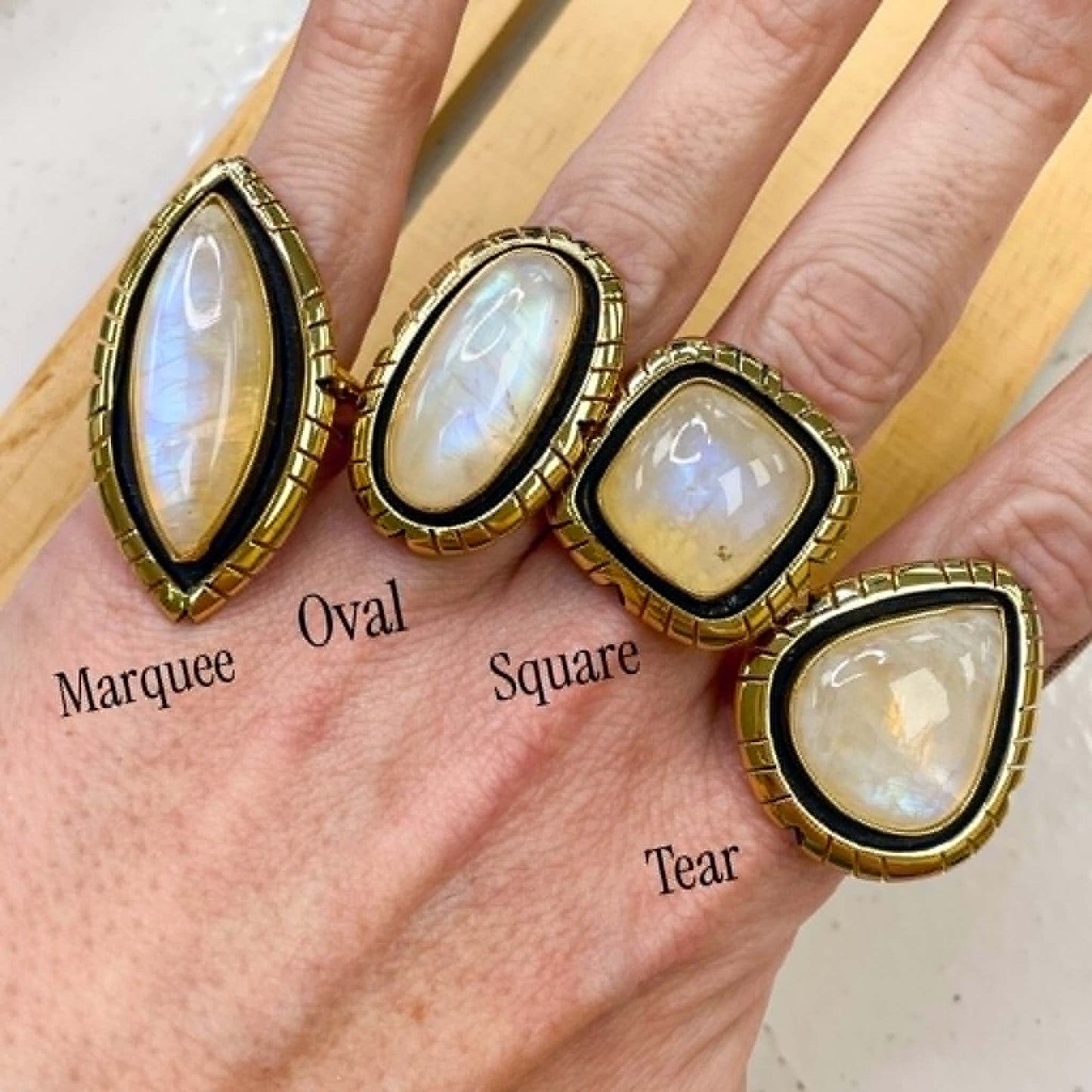 Rainbow Moonstone LIP Ring- Alchemia