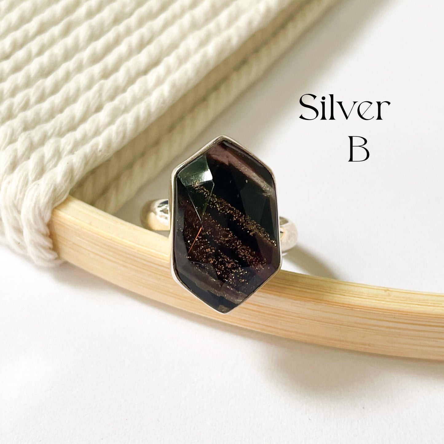 Brown Shimmer Rings - Both Metals
