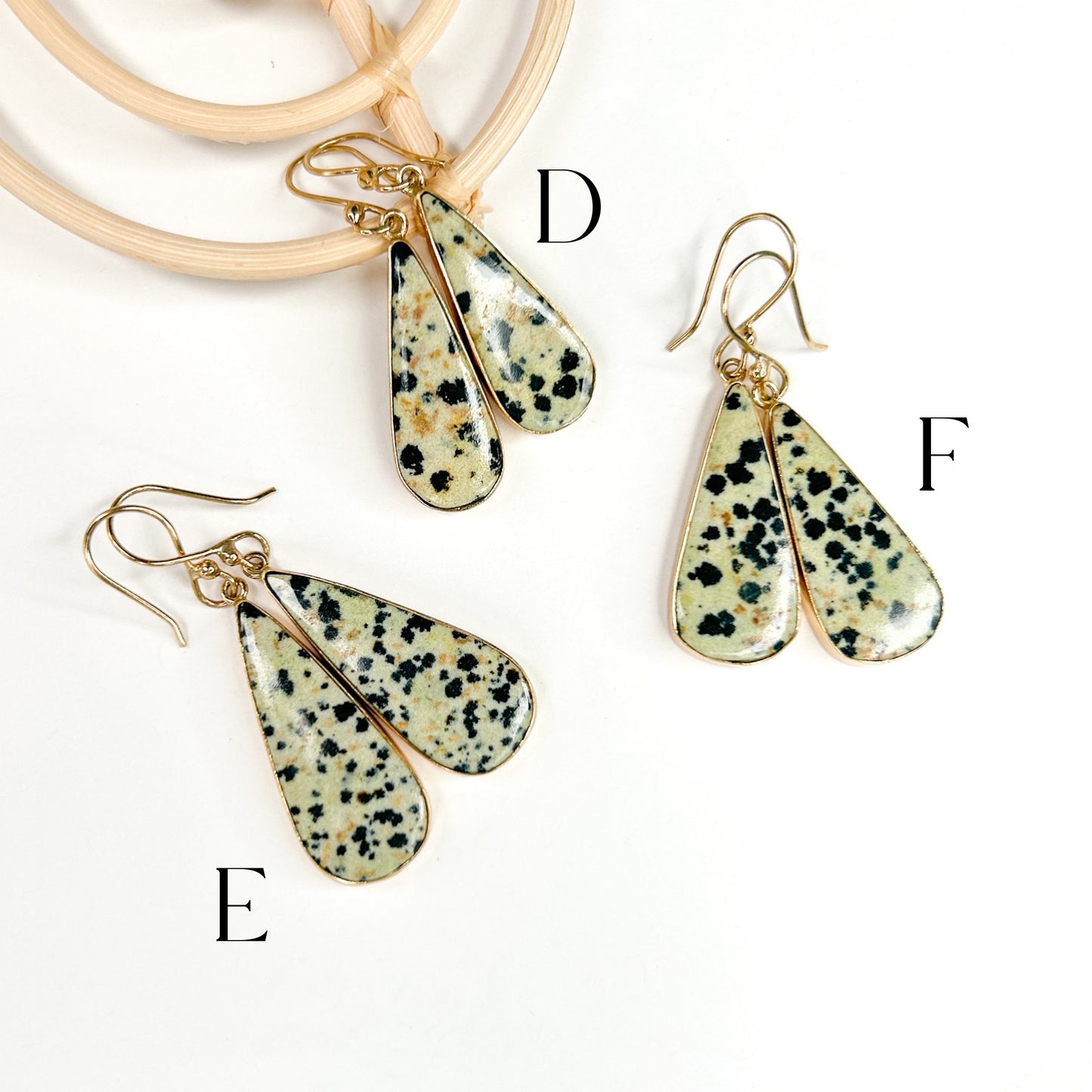 Dalmatian Dangle Earrings - Alchemia