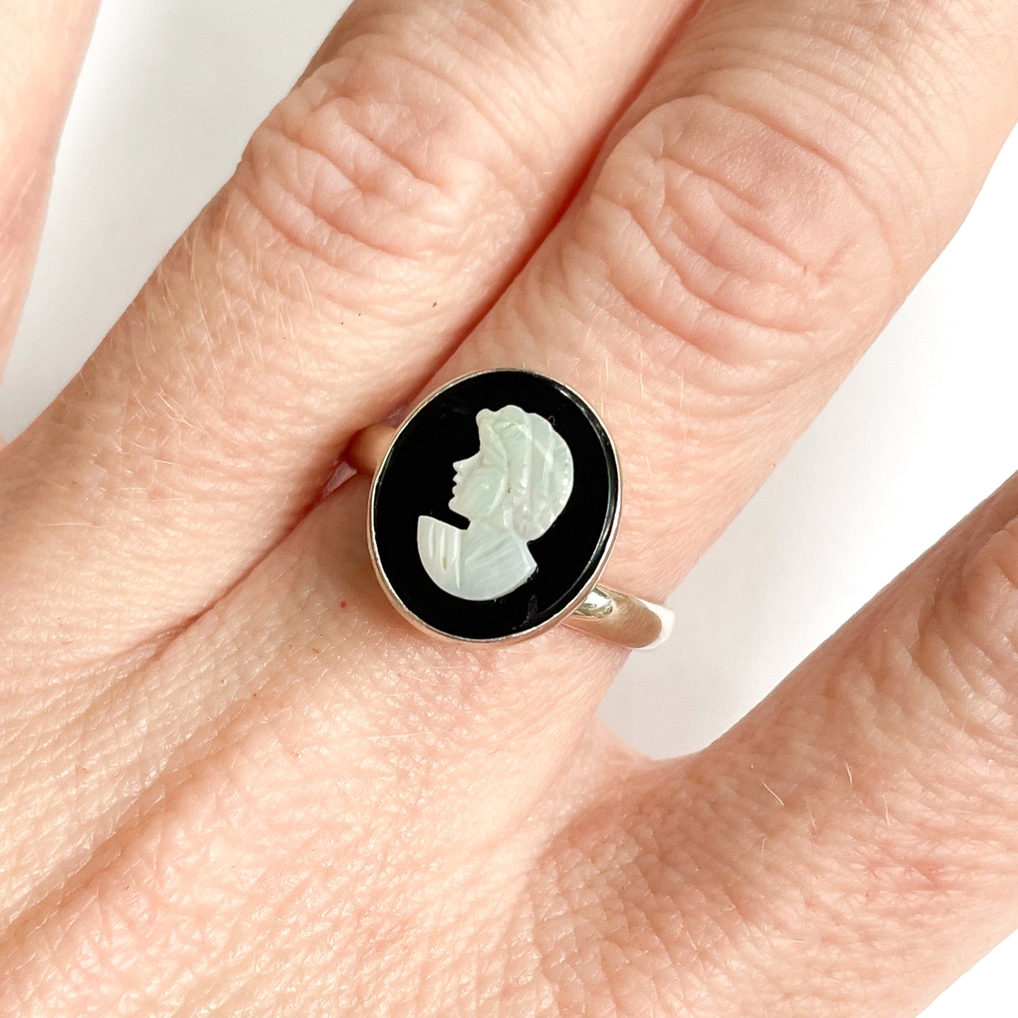 Natural Ethiopian Opal Ring - Solid Sterling Silver