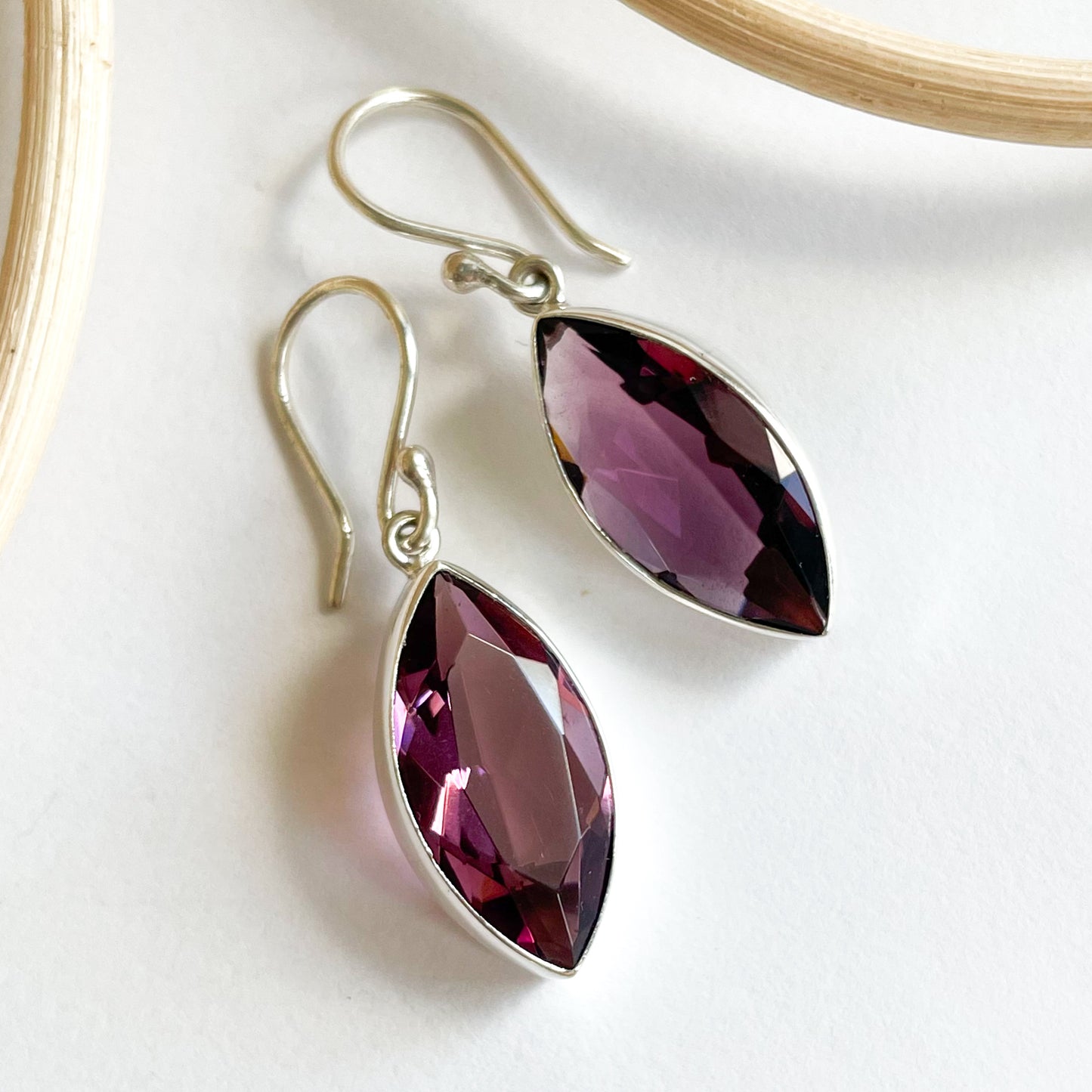 Mauve CZ Earrings - Both Metals