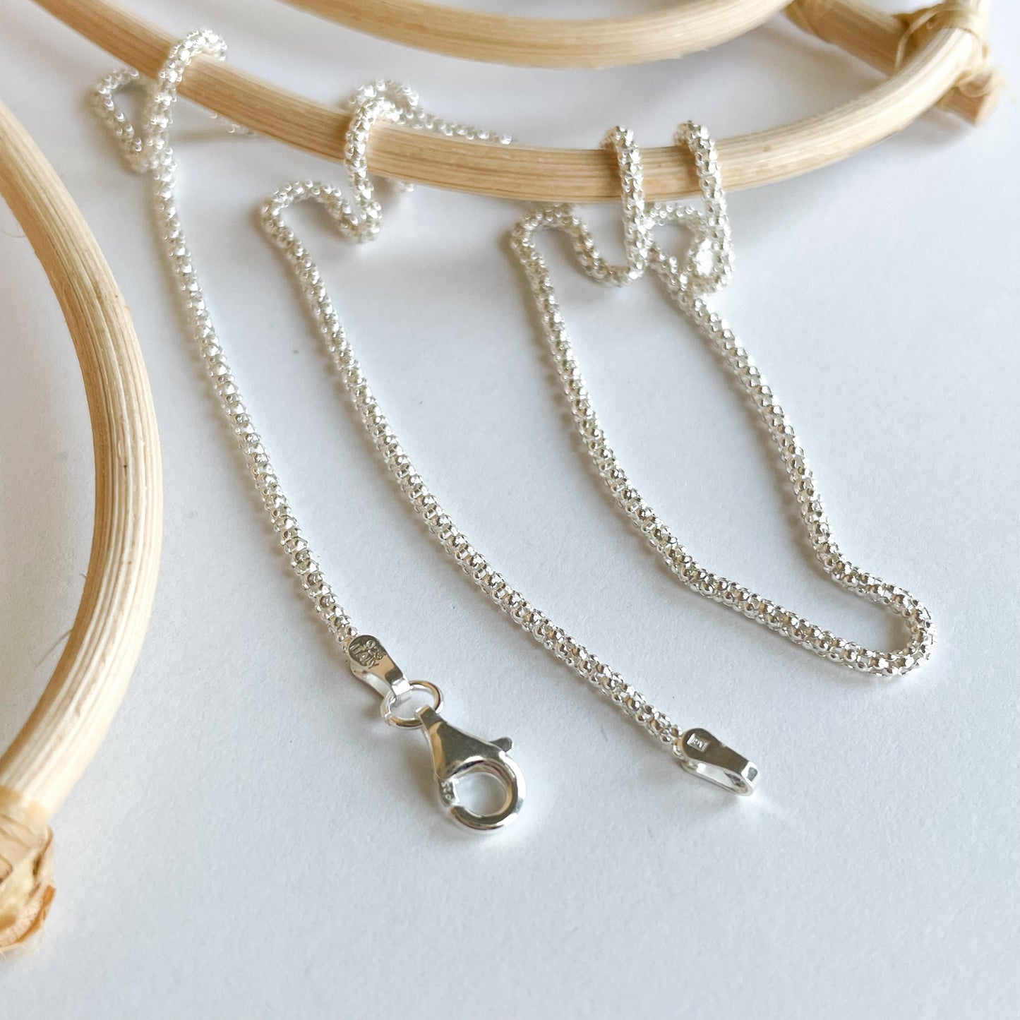 Popcorn High Shine Chain - Solid Sterling Silver